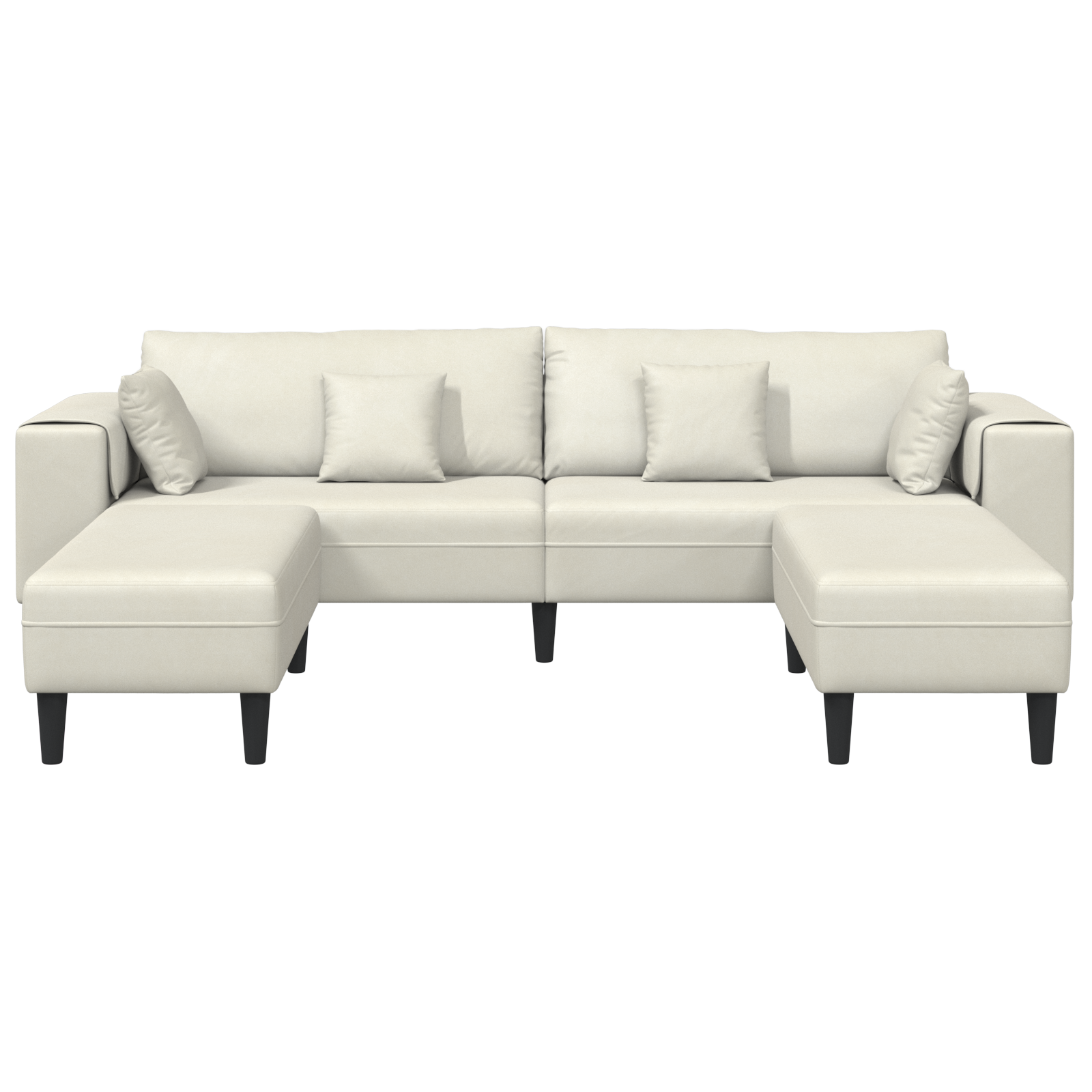 Canapea din catifea cu pernă cu pernă 3 pcs Crem 208 cm Catifea GartenMobel Dekor