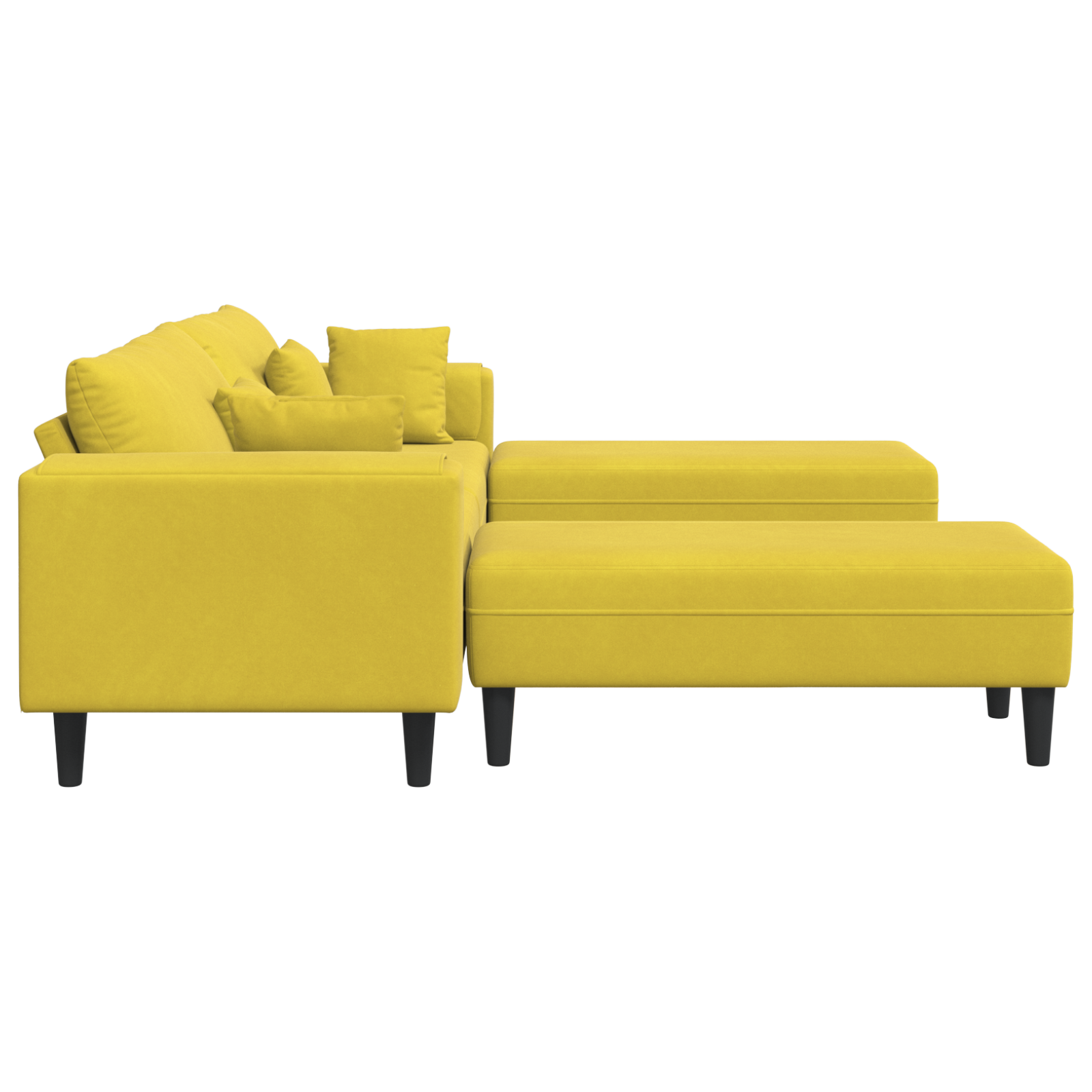 Canapea din catifea cu pernă cu pernă 3 pcs Galben 208 cm Catifea GartenMobel Dekor