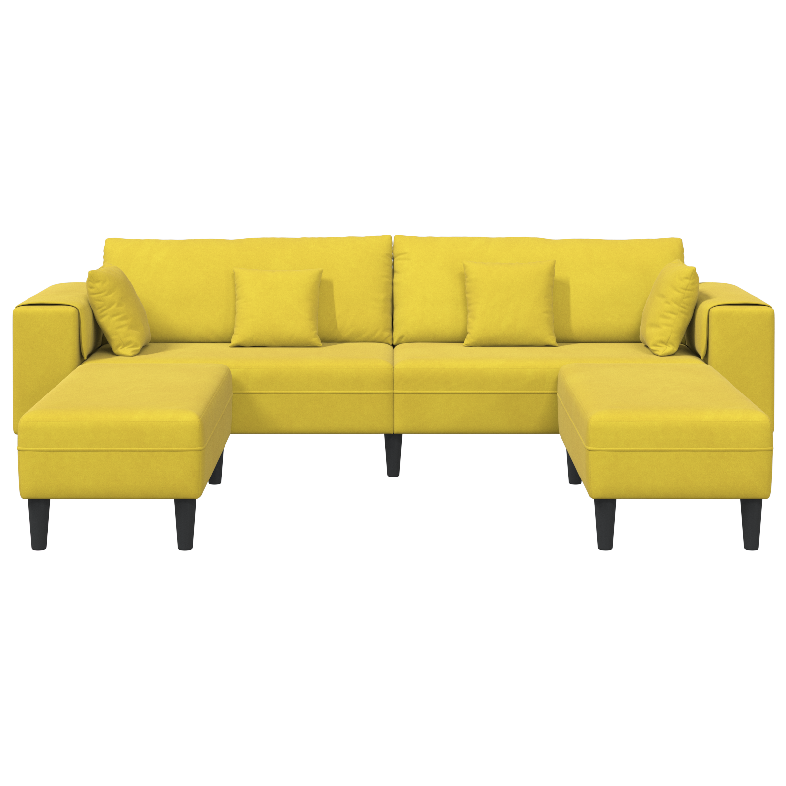 Canapea din catifea cu pernă cu pernă 3 pcs Galben 208 cm Catifea GartenMobel Dekor