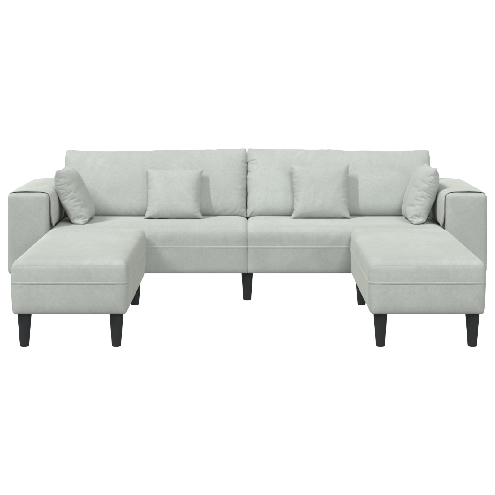 Canapea din catifea cu pernă cu pernă 3 pcs Gri deschis 208 cm Catifea GartenMobel Dekor