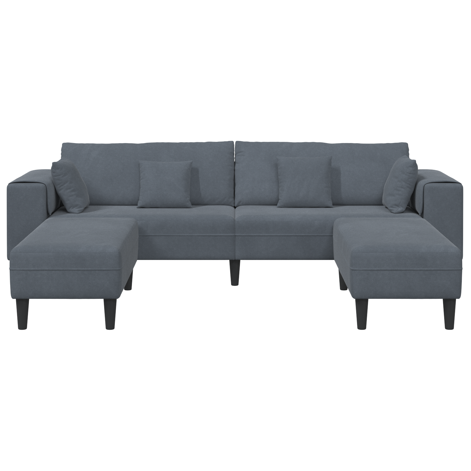 Canapea din catifea cu pernă cu pernă 3 pcs Gri închis 208 cm Catifea GartenMobel Dekor