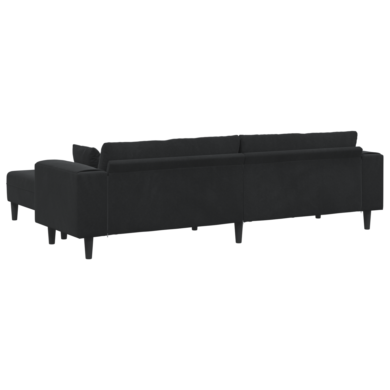 Canapea din catifea cu pernă cu pernă 3 pcs Negru 208 cm Catifea GartenMobel Dekor