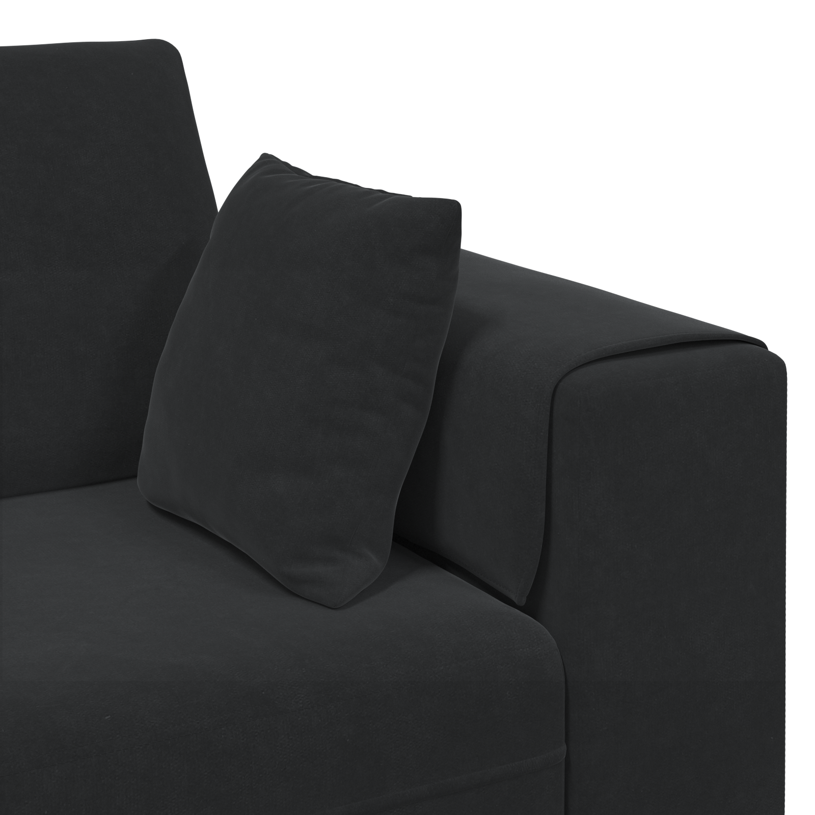 Canapea din catifea cu pernă cu pernă 3 pcs Negru 208 cm Catifea GartenMobel Dekor