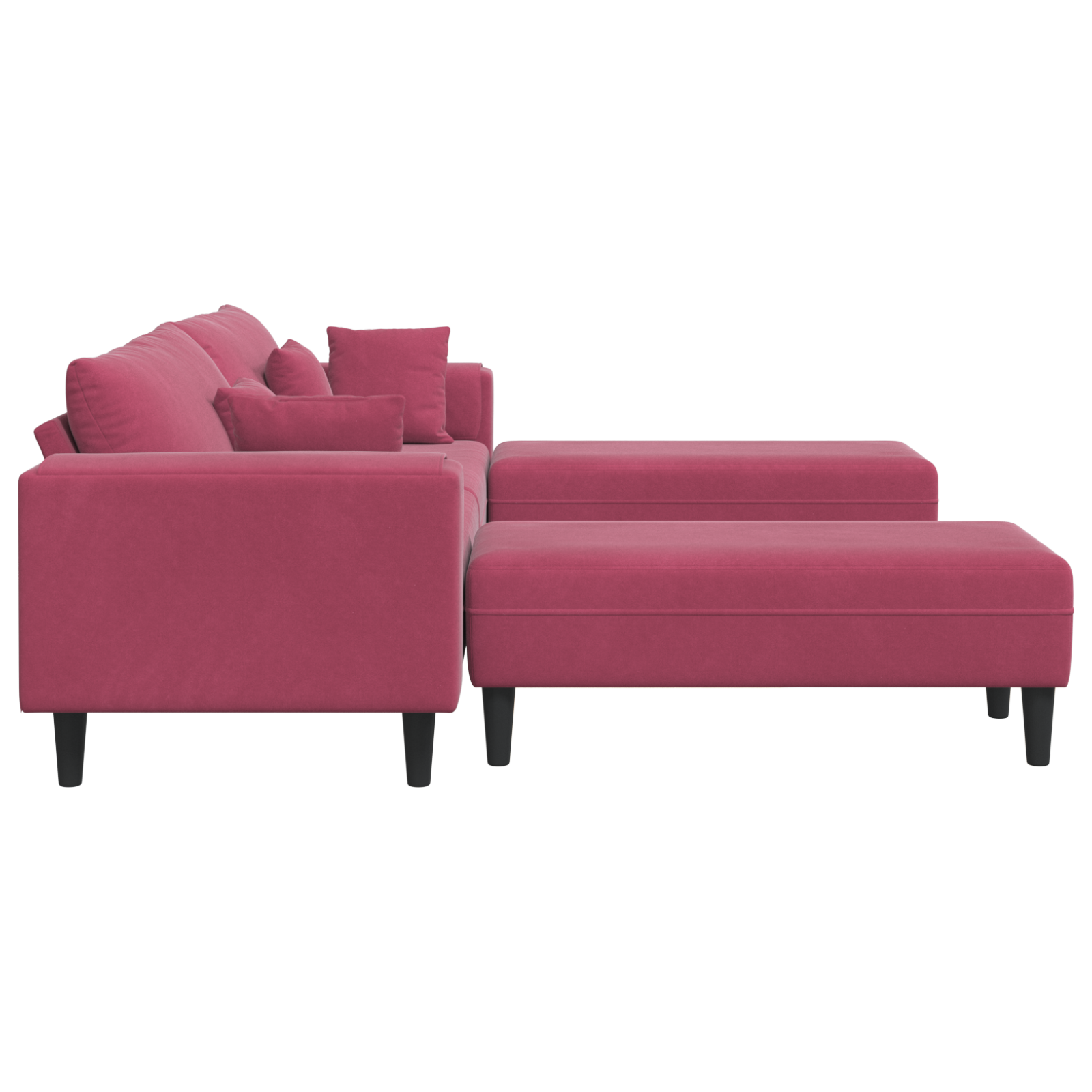 Canapea din catifea cu pernă cu pernă 3 pcs Roșu Vin 208 cm Catifea GartenMobel Dekor