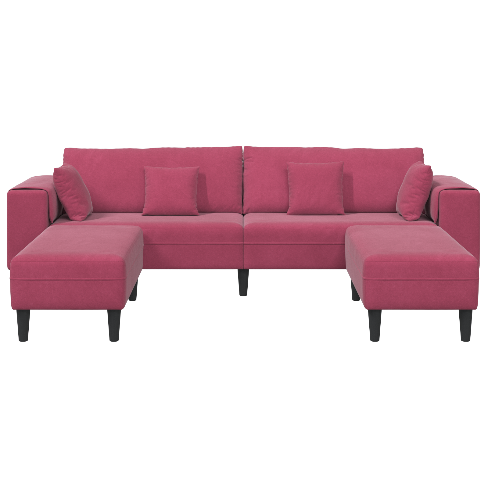 Canapea din catifea cu pernă cu pernă 3 pcs Roșu Vin 208 cm Catifea GartenMobel Dekor