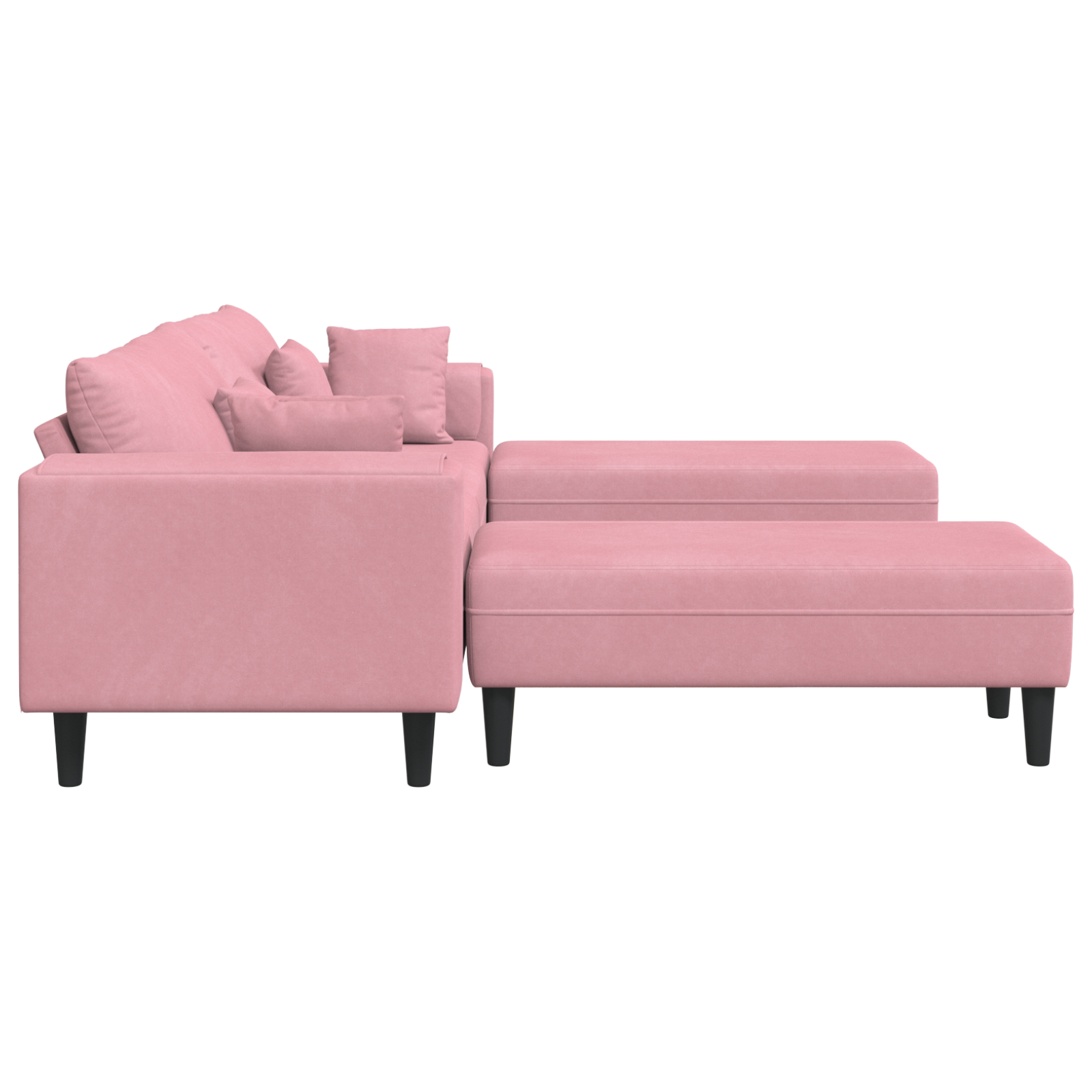 Canapea din catifea cu pernă cu pernă 3 pcs Roz 208 cm Catifea GartenMobel Dekor