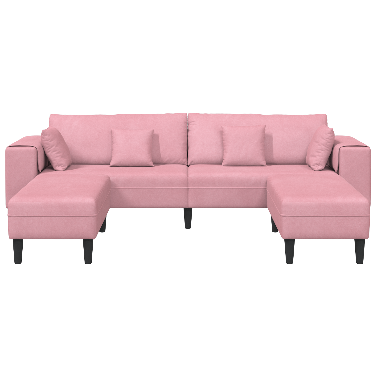 Canapea din catifea cu pernă cu pernă 3 pcs Roz 208 cm Catifea GartenMobel Dekor