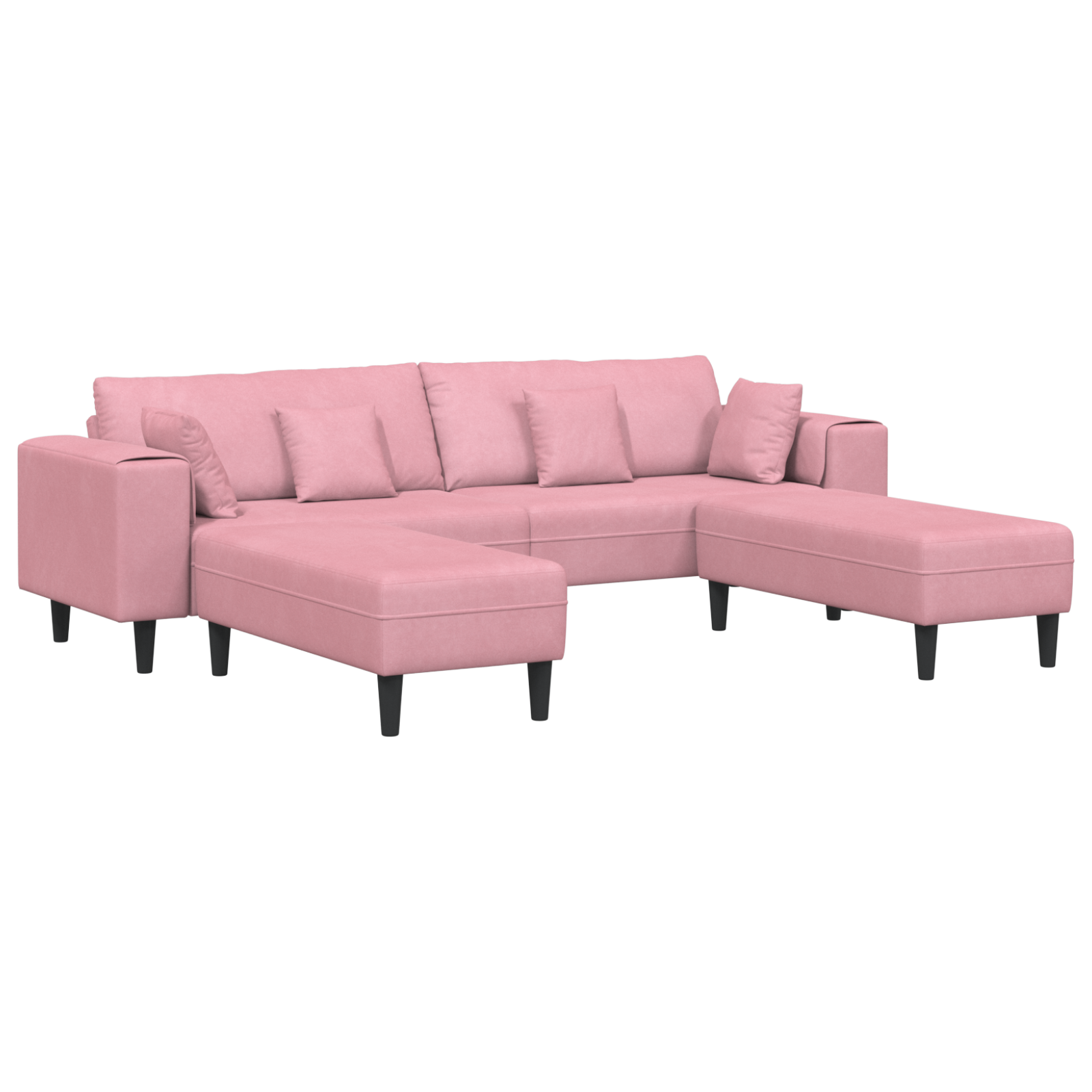 Canapea din catifea cu pernă cu pernă 3 pcs Roz 208 cm Catifea GartenMobel Dekor