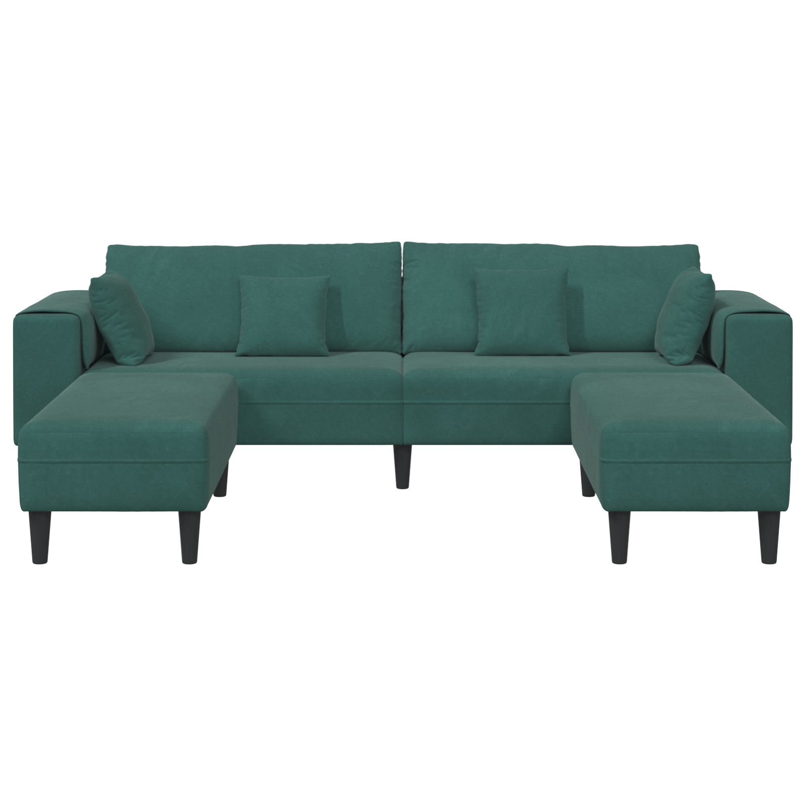 Canapea din catifea cu pernă cu pernă 3 pcs Verde închis 208 cm Catifea GartenMobel Dekor