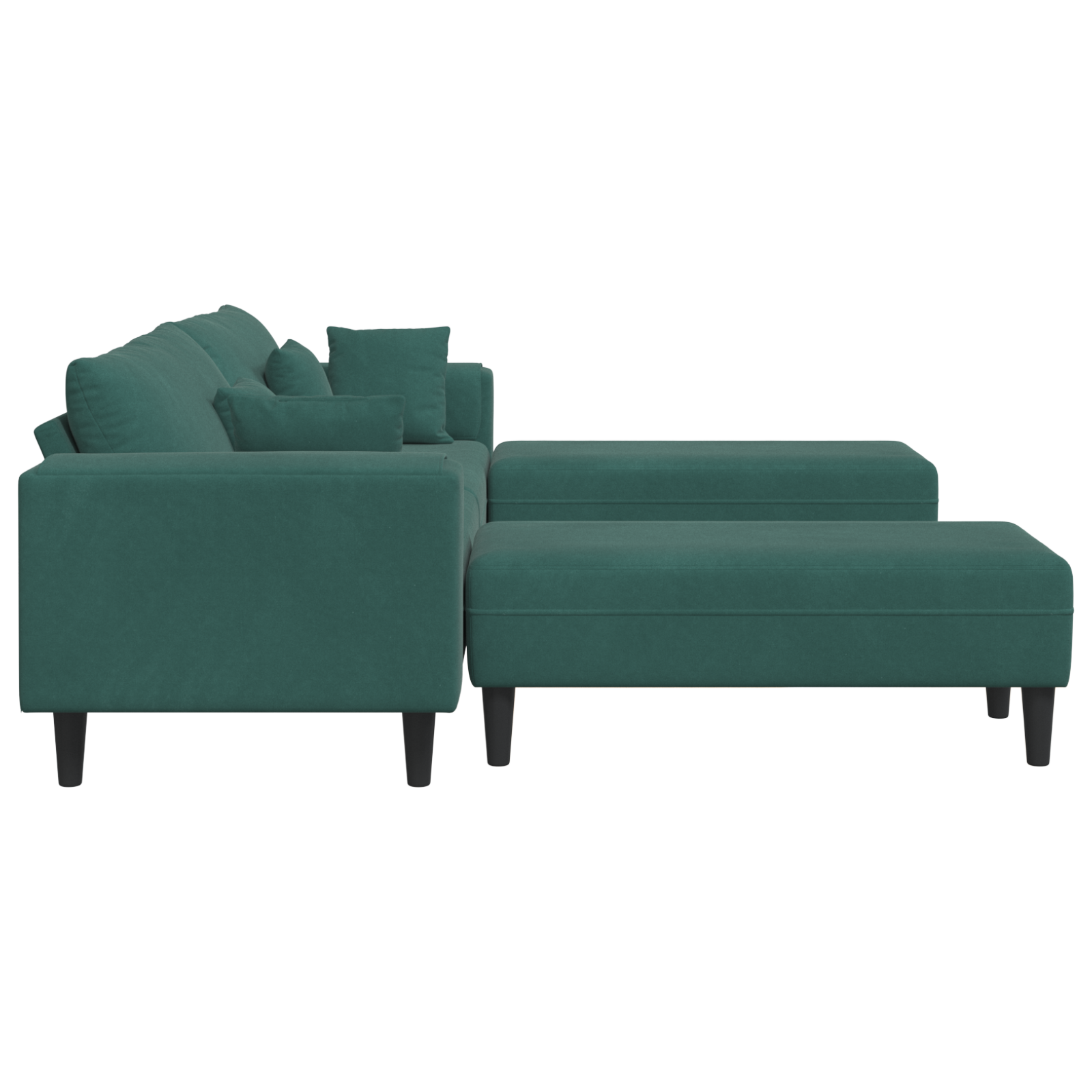 Canapea din catifea cu pernă cu pernă 3 pcs Verde închis 208 cm Catifea GartenMobel Dekor