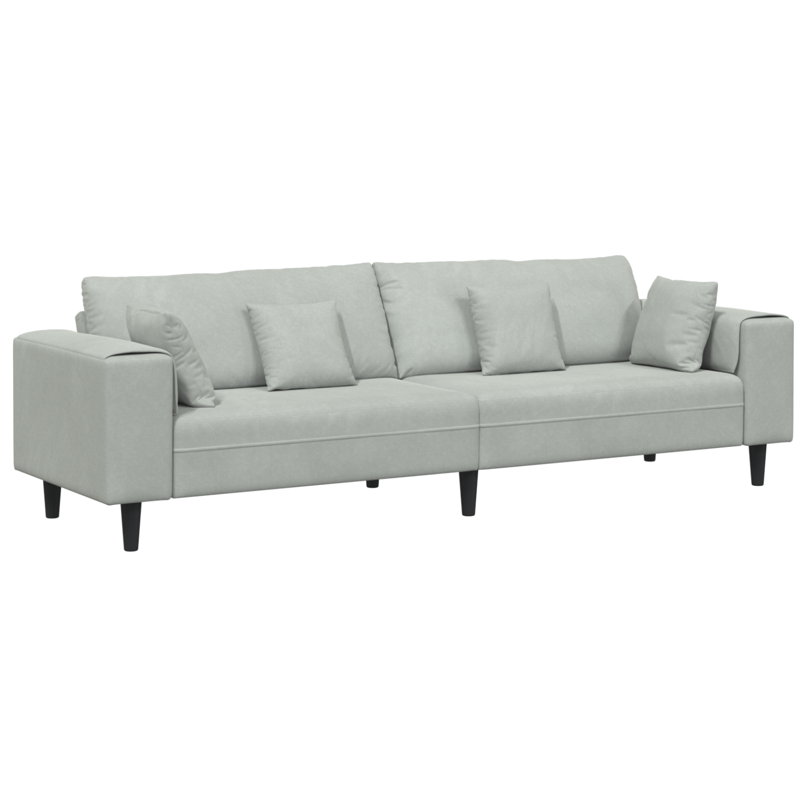 Canapea din catifea cu pernă cu pernă Gri deschis 208 cm Catifea GartenMobel Dekor