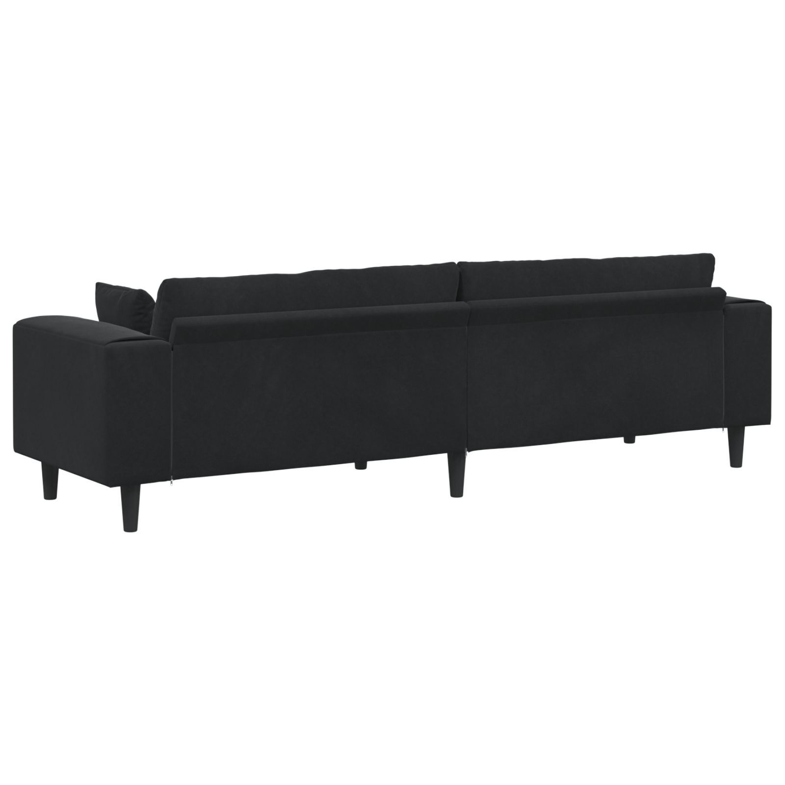 Canapea din catifea cu pernă cu pernă Negru 208 cm Catifea GartenMobel Dekor
