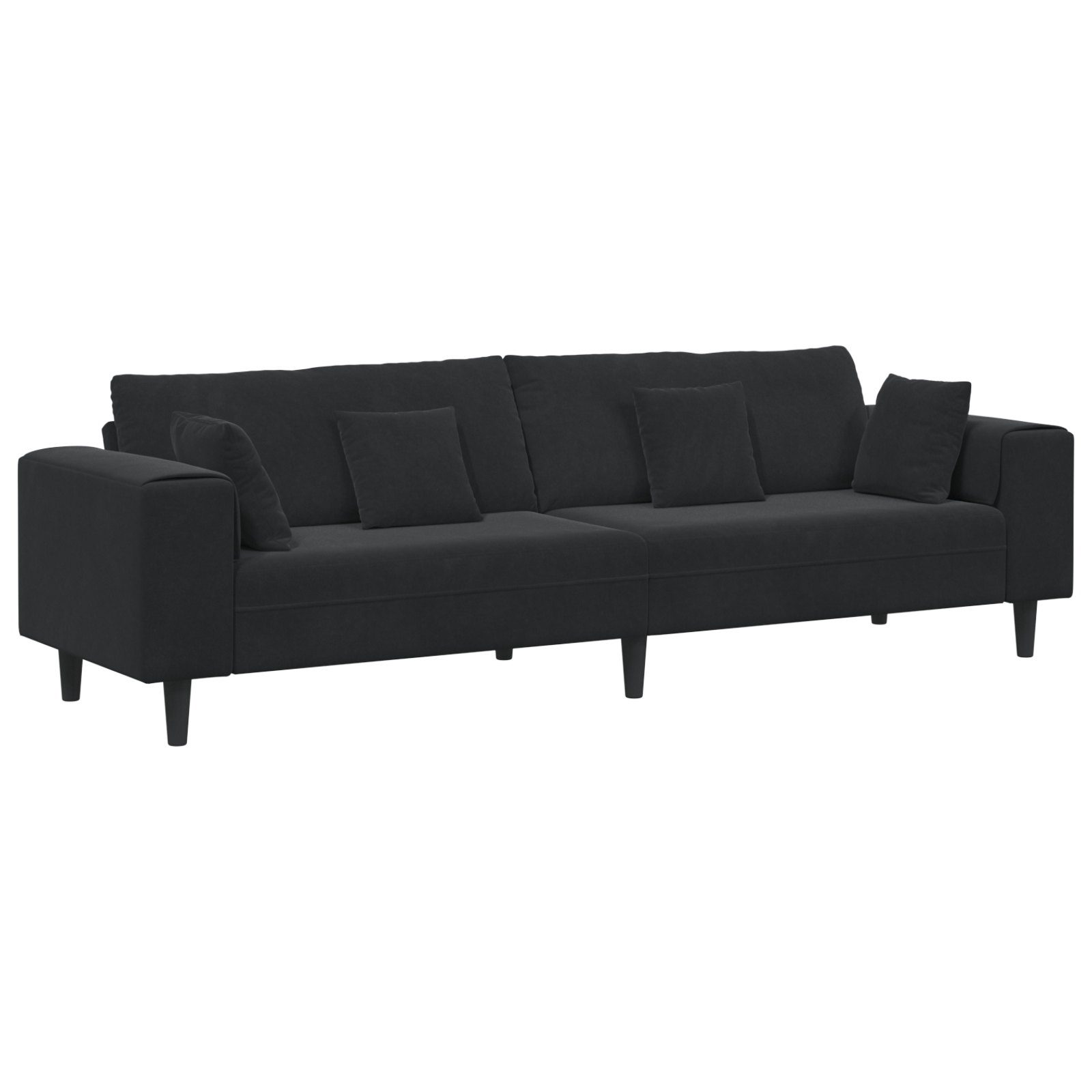 Canapea din catifea cu pernă cu pernă Negru 208 cm Catifea GartenMobel Dekor