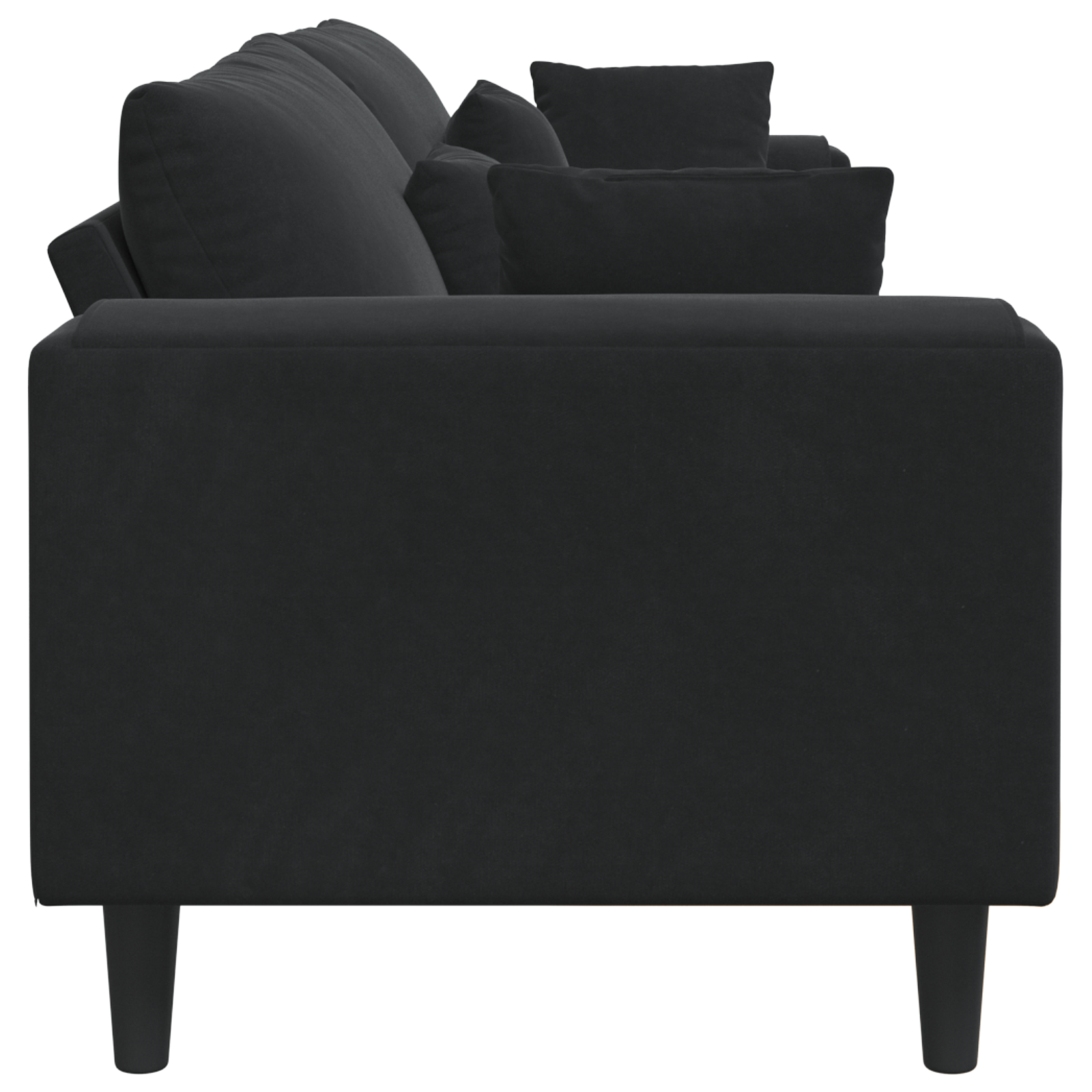 Canapea din catifea cu pernă cu pernă Negru 208 cm Catifea GartenMobel Dekor