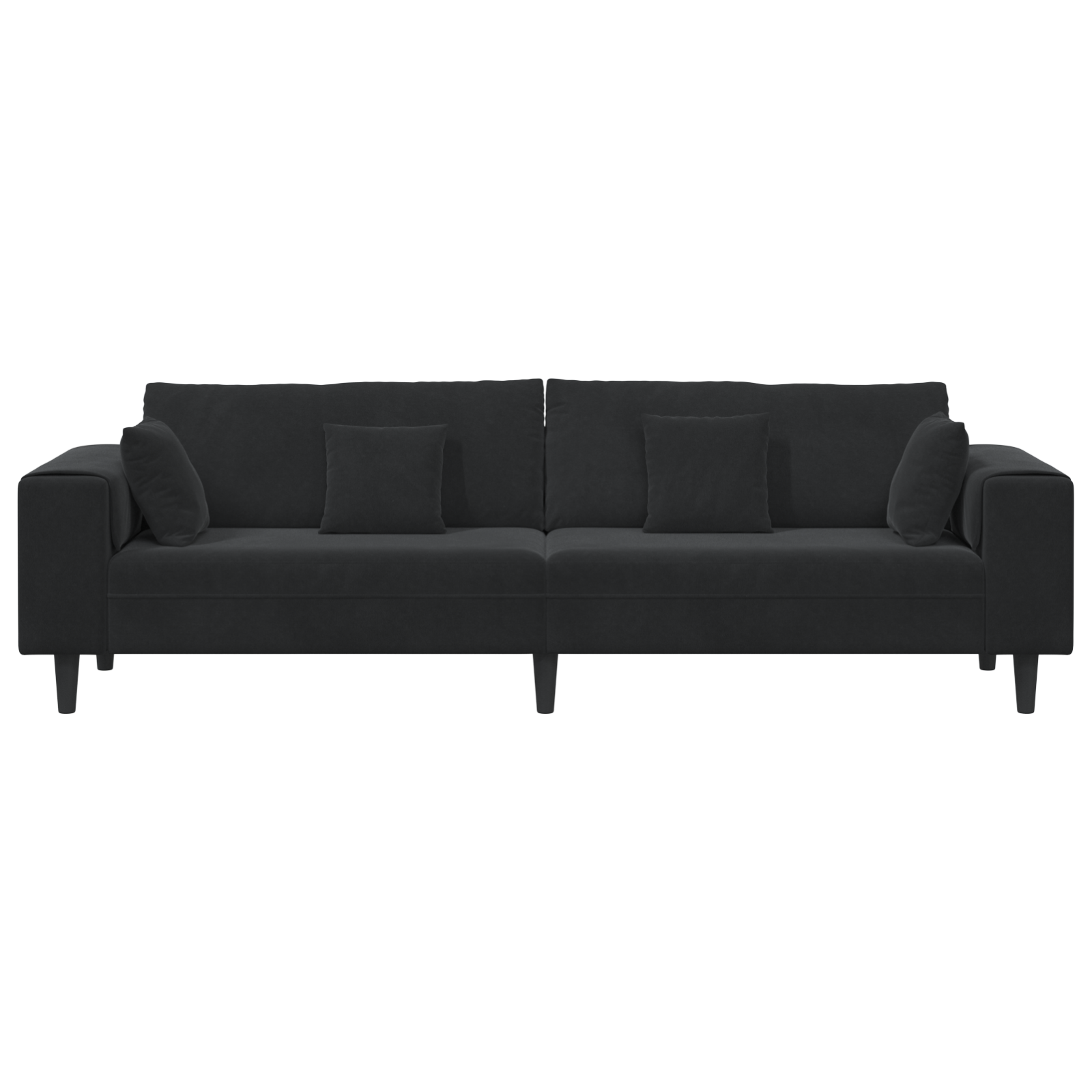 Canapea din catifea cu pernă cu pernă Negru 208 cm Catifea GartenMobel Dekor