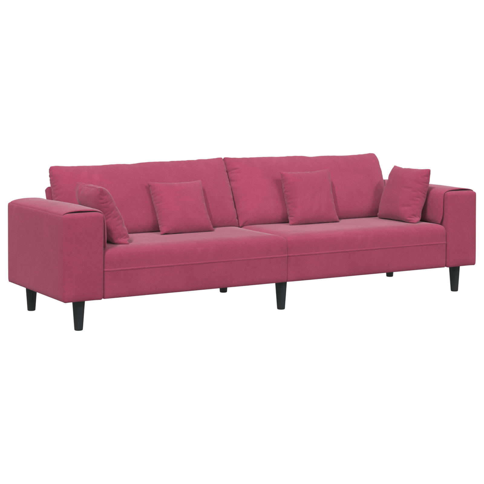 Canapea din catifea cu pernă cu pernă Roșu Vin 208 cm Catifea GartenMobel Dekor