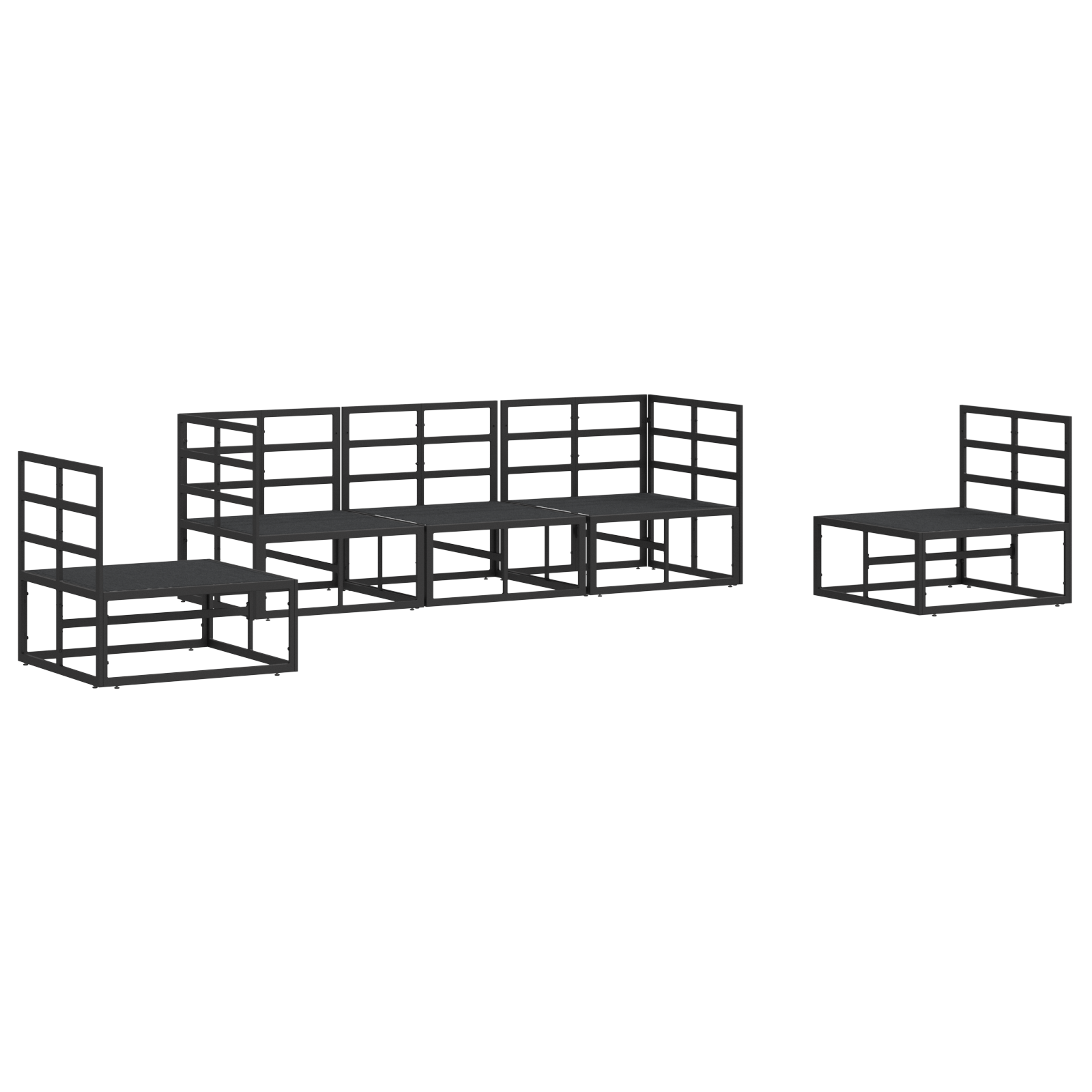 Set de canapele pentru grădină 5 pcs Negru 213 x 71.5 x 71 cm GartenMobel Dekor