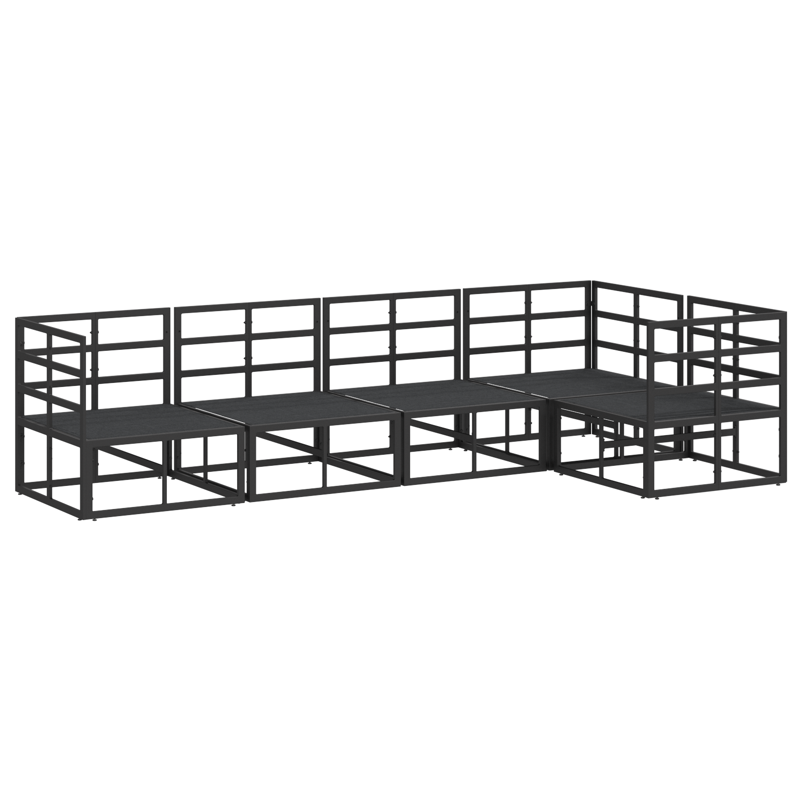 Set de canapele pentru grădină 5 pcs Negru 283 x 143 x 71 cm GartenMobel Dekor