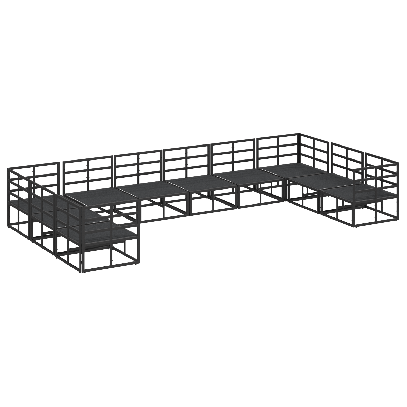Set de canapele pentru grădină 10 pcs Negru 423 x 213 x 71 cm GartenMobel Dekor