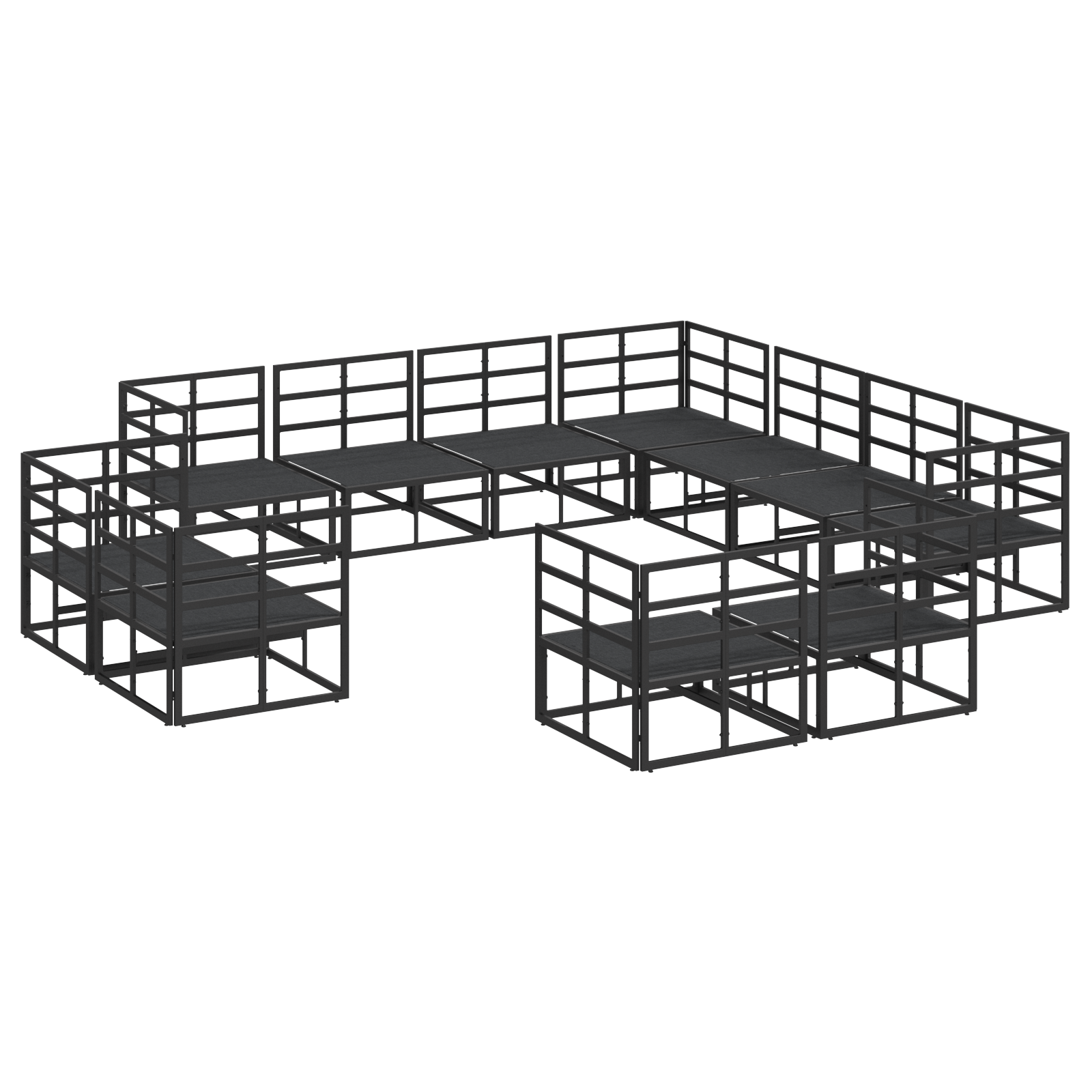 Set de canapele pentru grădină 11 pcs Negru 283 x 283 x 71 cm GartenMobel Dekor