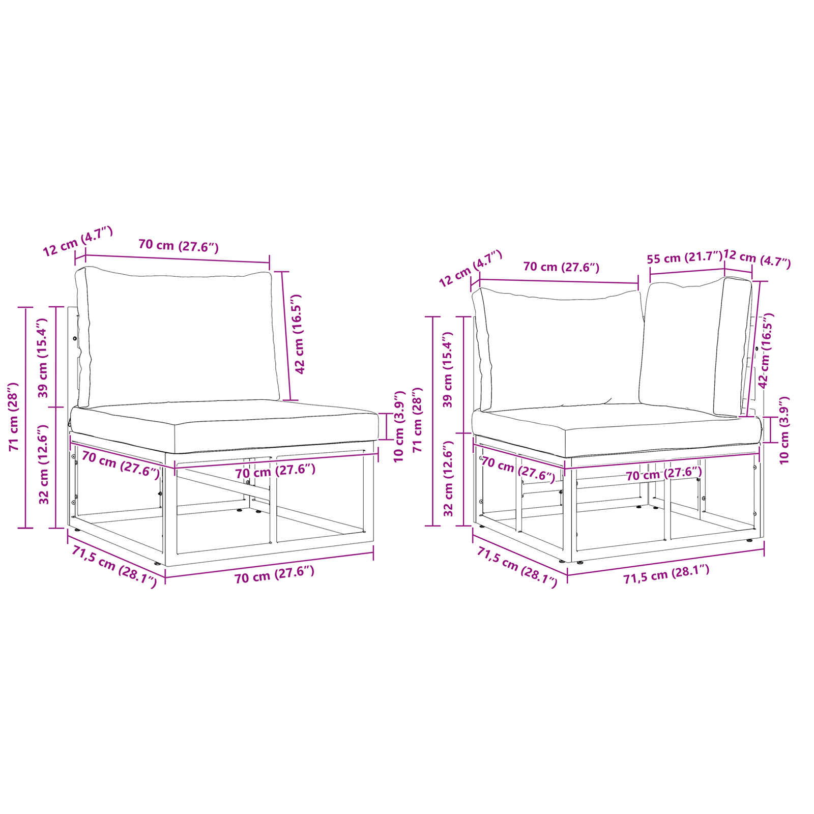 Set de canapele pentru grădină 12 pcs Negru 353 x 283 x 71 cm GartenMobel Dekor
