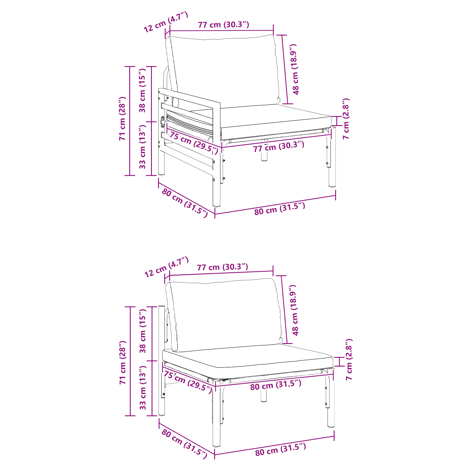 Set de canapele pentru grădină 6 pcs Antracit Oţel GartenMobel Dekor