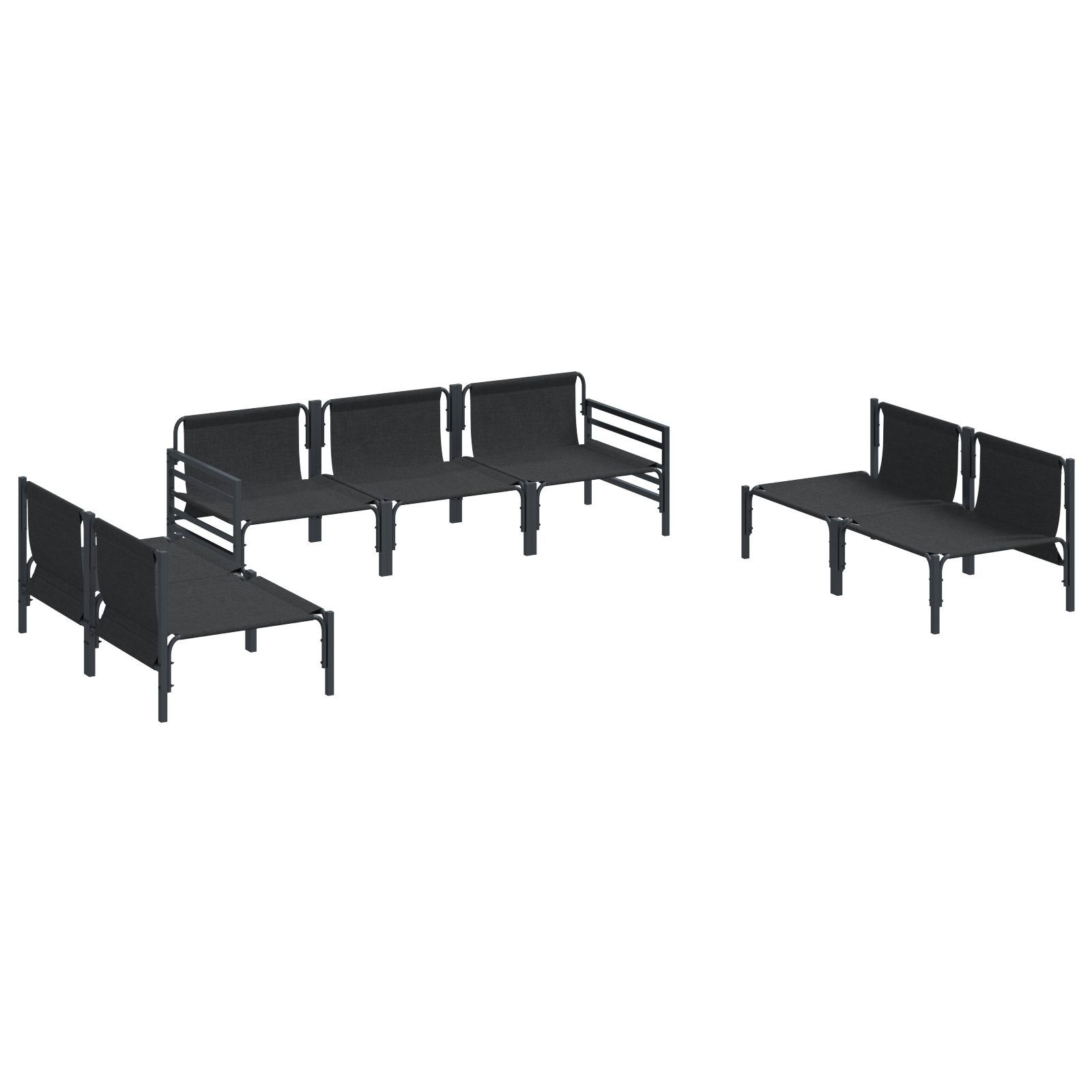 Set de canapele pentru grădină 7 pcs Antracit Oțel GartenMobel Dekor