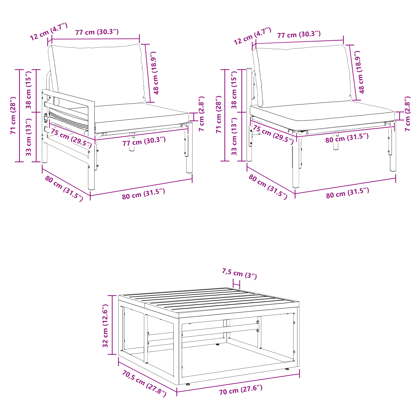 Set de canapele pentru grădină 8 pcs Antracit Oțel GartenMobel Dekor