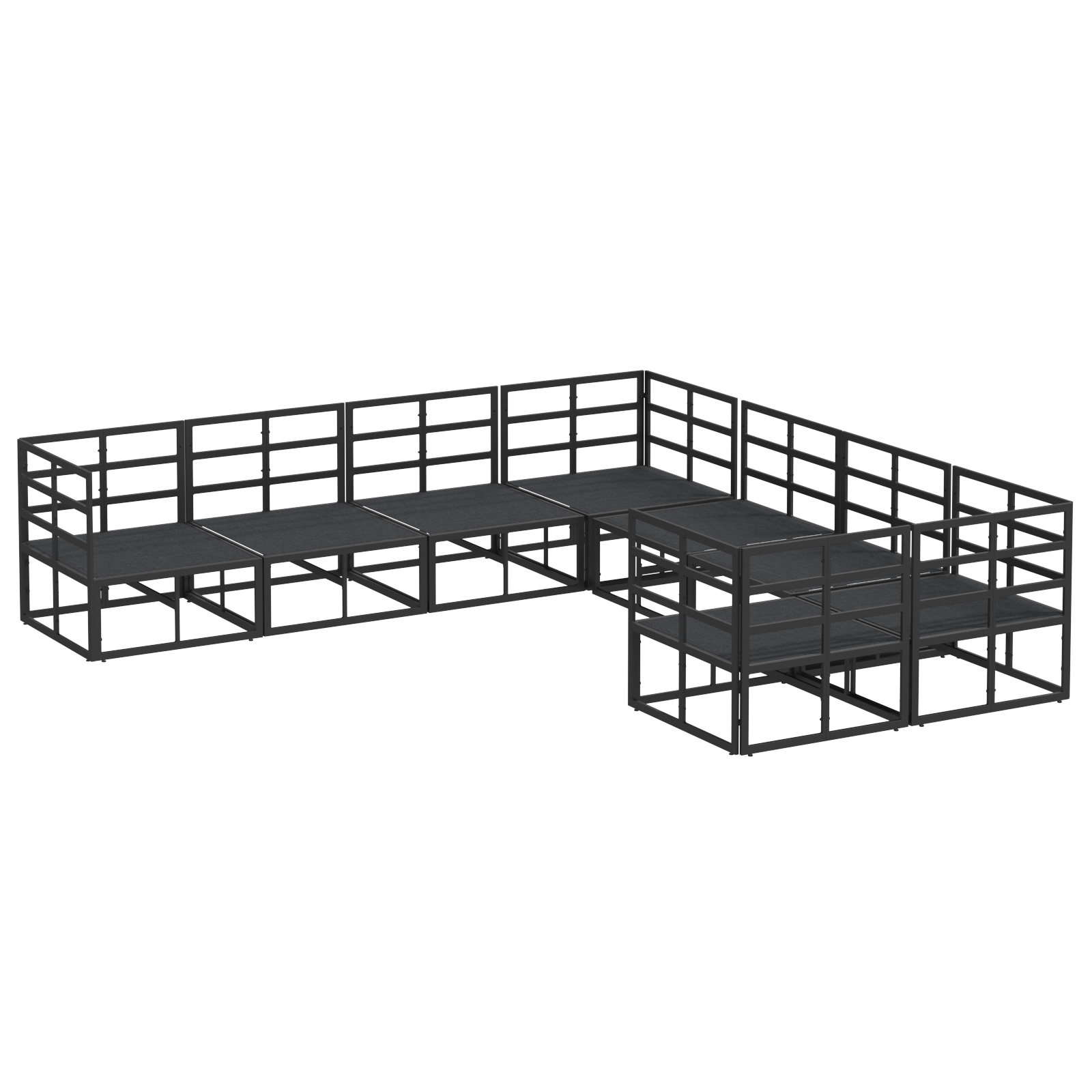 Set de canapele pentru grădină 8 pcs Negru 283 x 283 x 71 cm GartenMobel Dekor