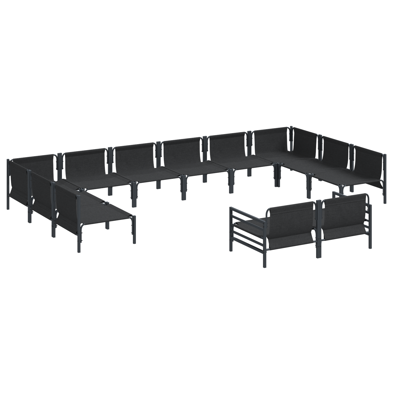 Set de canapele pentru grădină 12 pcs Antracit Oțel GartenMobel Dekor