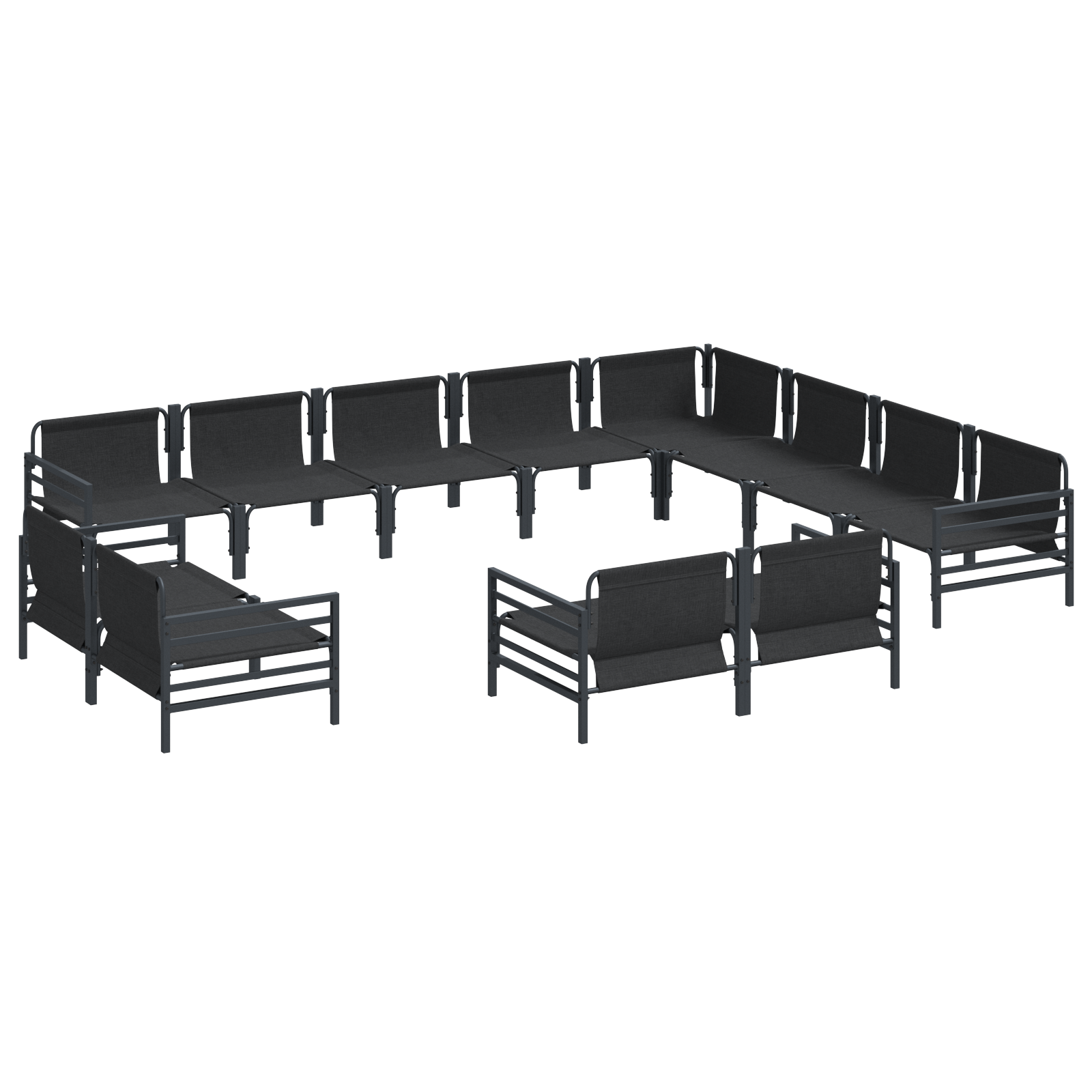 Set de canapele pentru grădină 12 pcs Antracit Oțel GartenMobel Dekor