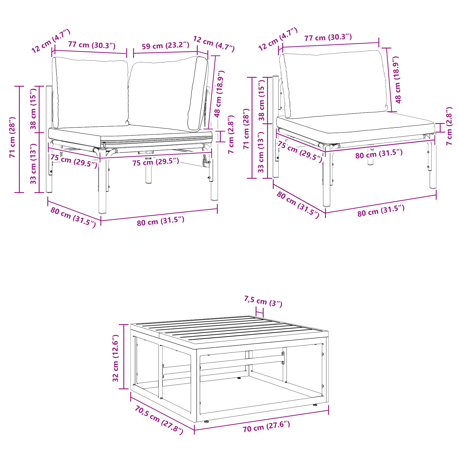 Set de canapele pentru grădină 14 pcs Antracit Oțel GartenMobel Dekor