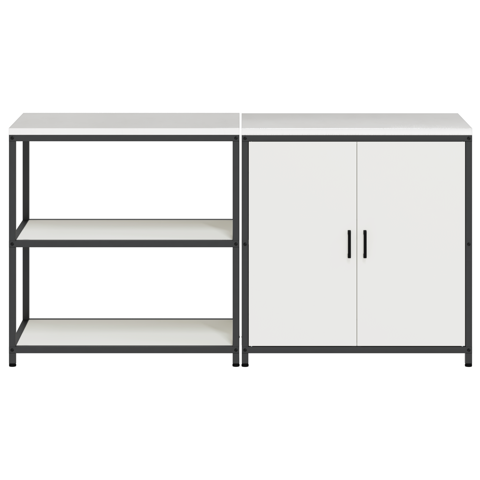 Set de depozitare pentru bucătărie 2 pcs Alb 150 x 50 x 92 cm GartenMobel Dekor