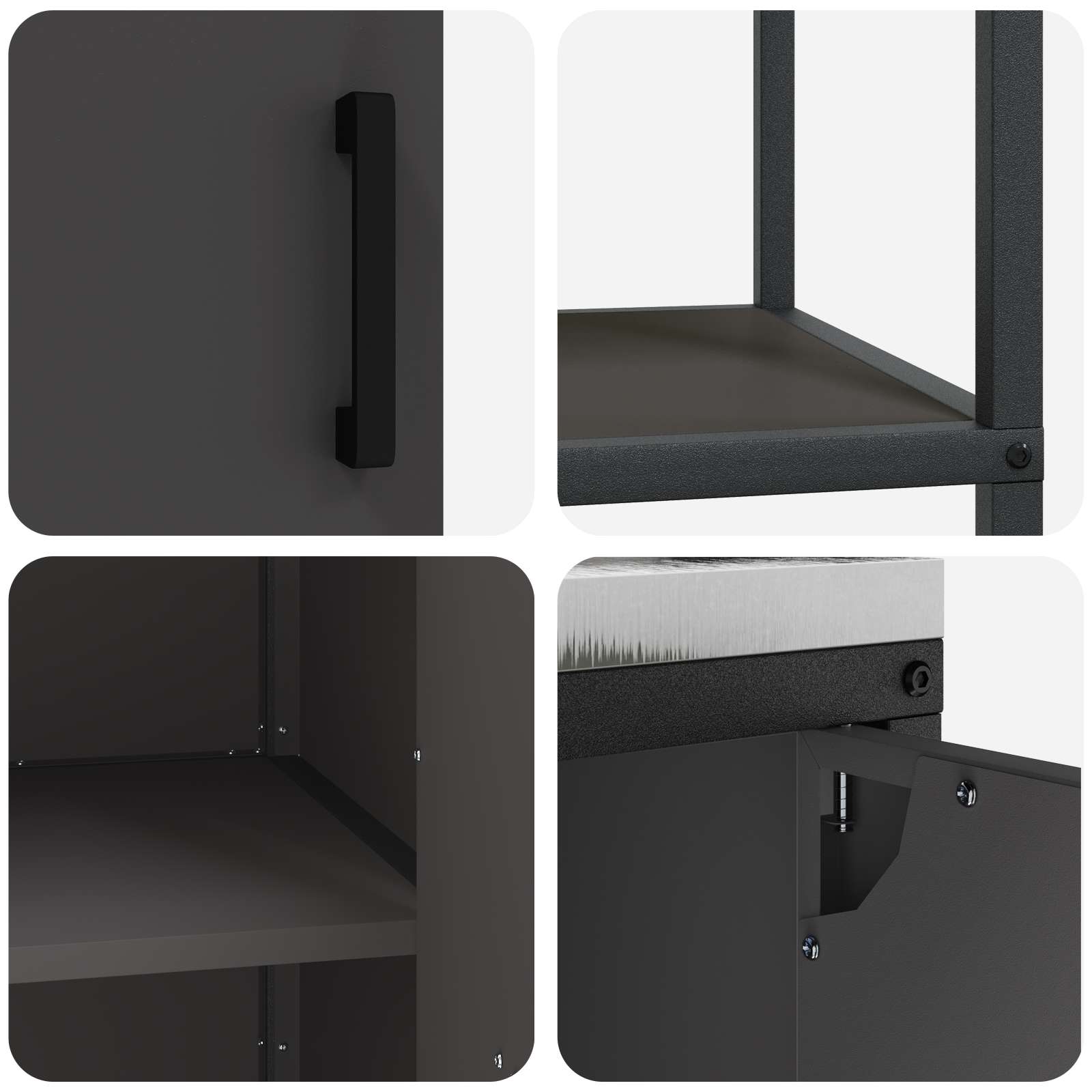 Set de depozitare pentru bucătărie 2 pcs Negru 150 x 50 x 92 cm GartenMobel Dekor