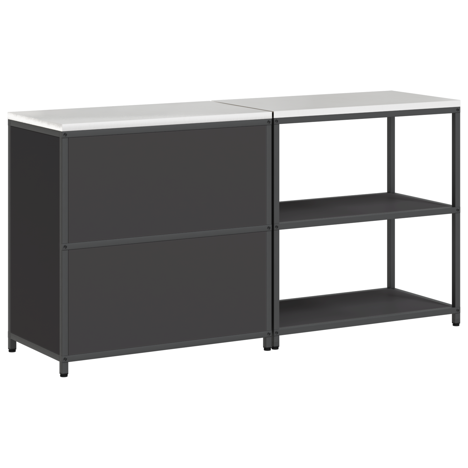 Set de depozitare pentru bucătărie 2 pcs Negru 150 x 50 x 92 cm GartenMobel Dekor