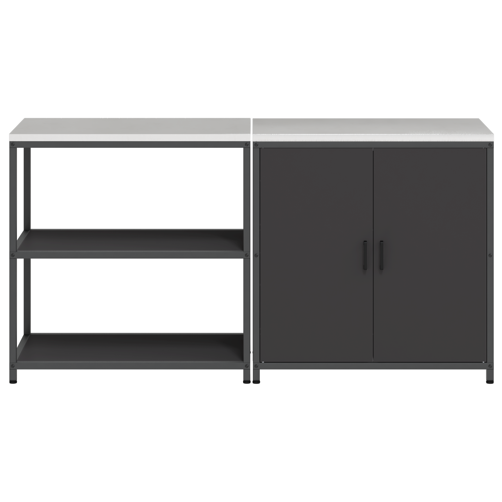 Set de depozitare pentru bucătărie 2 pcs Negru 150 x 50 x 92 cm GartenMobel Dekor