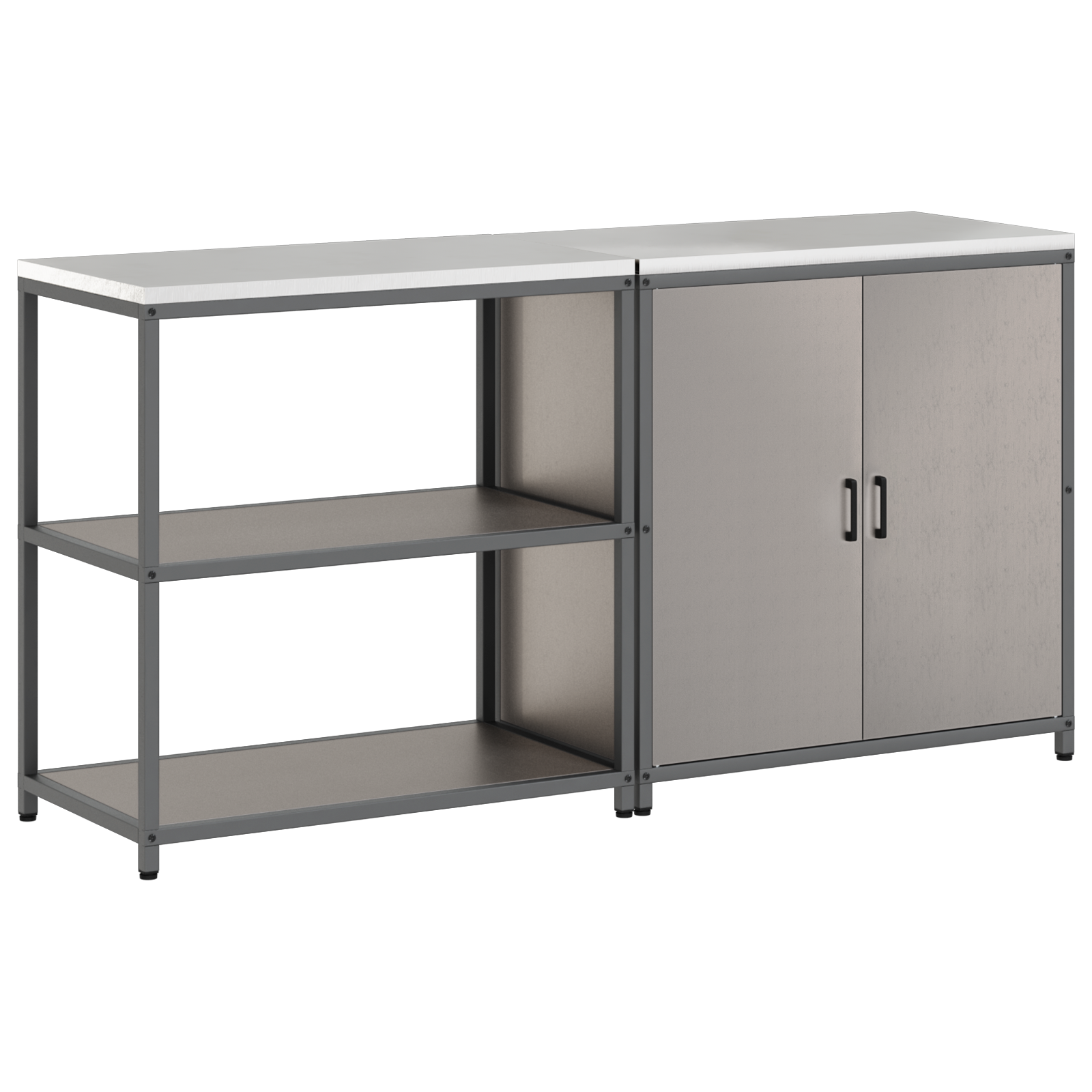 Set de depozitare pentru bucătărie cu raft cu depozitare cu ușă Ajustabil 2 pcs Ruginit GartenMobel Dekor