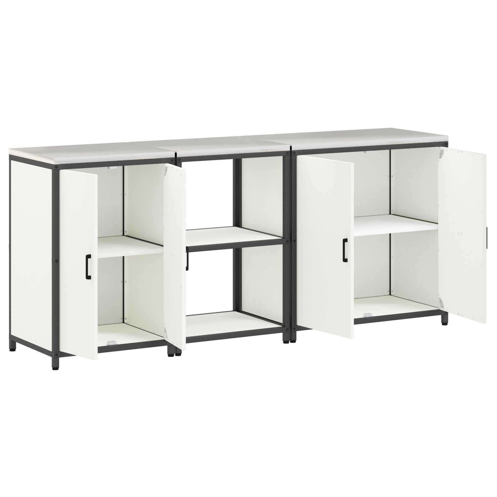 Set de Depozitare pentru Bucătărie 3 pcs Alb 210 x 50 x 92 cm GartenMobel Dekor