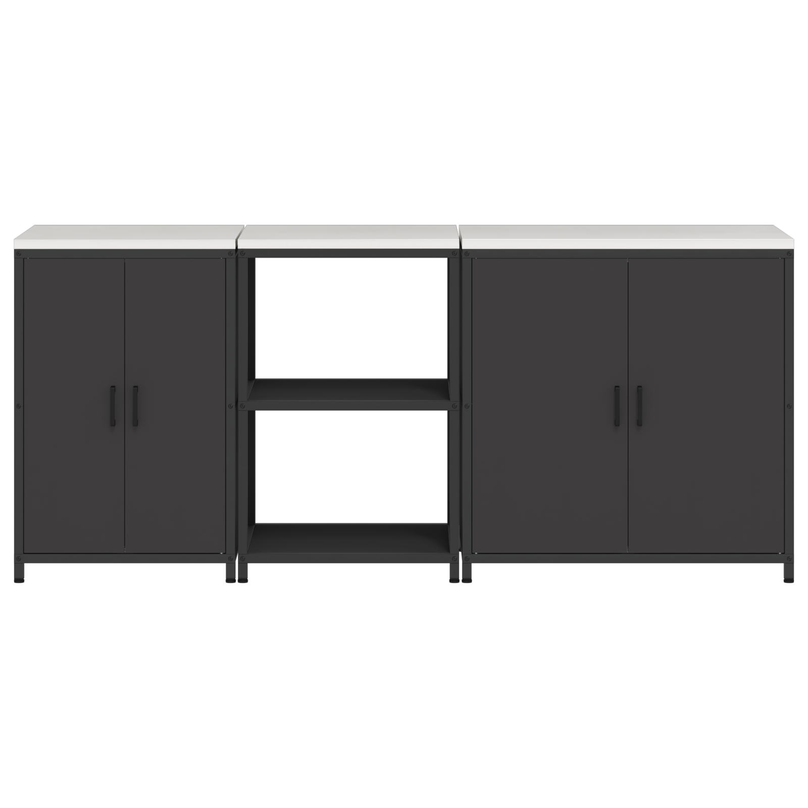 Set de Depozitare pentru Bucătărie 3 pcs Negru 210 x 50 x 92 cm GartenMobel Dekor