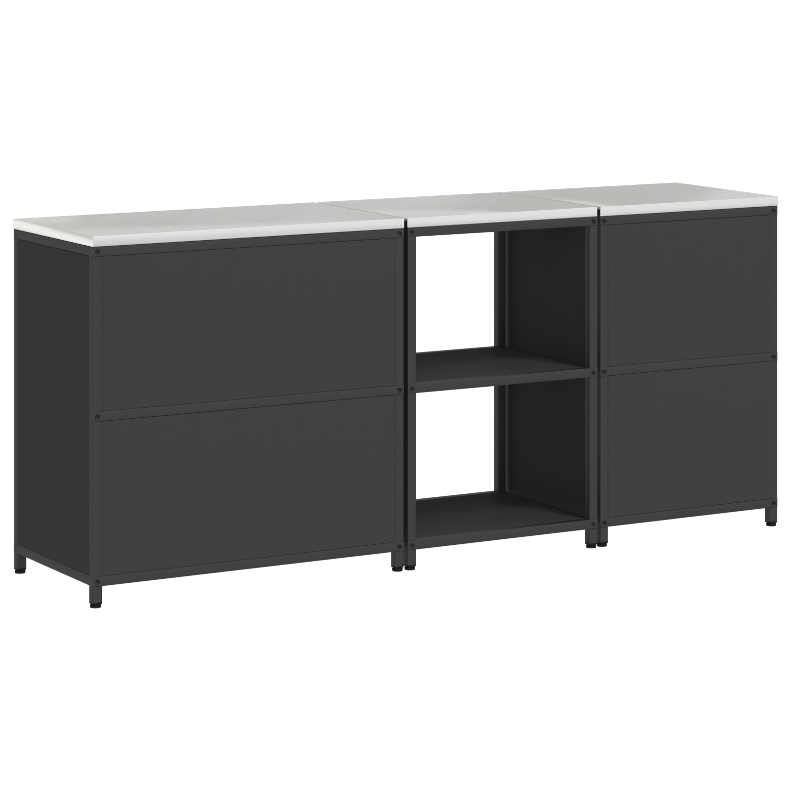 Set de Depozitare pentru Bucătărie 3 pcs Negru 210 x 50 x 92 cm GartenMobel Dekor