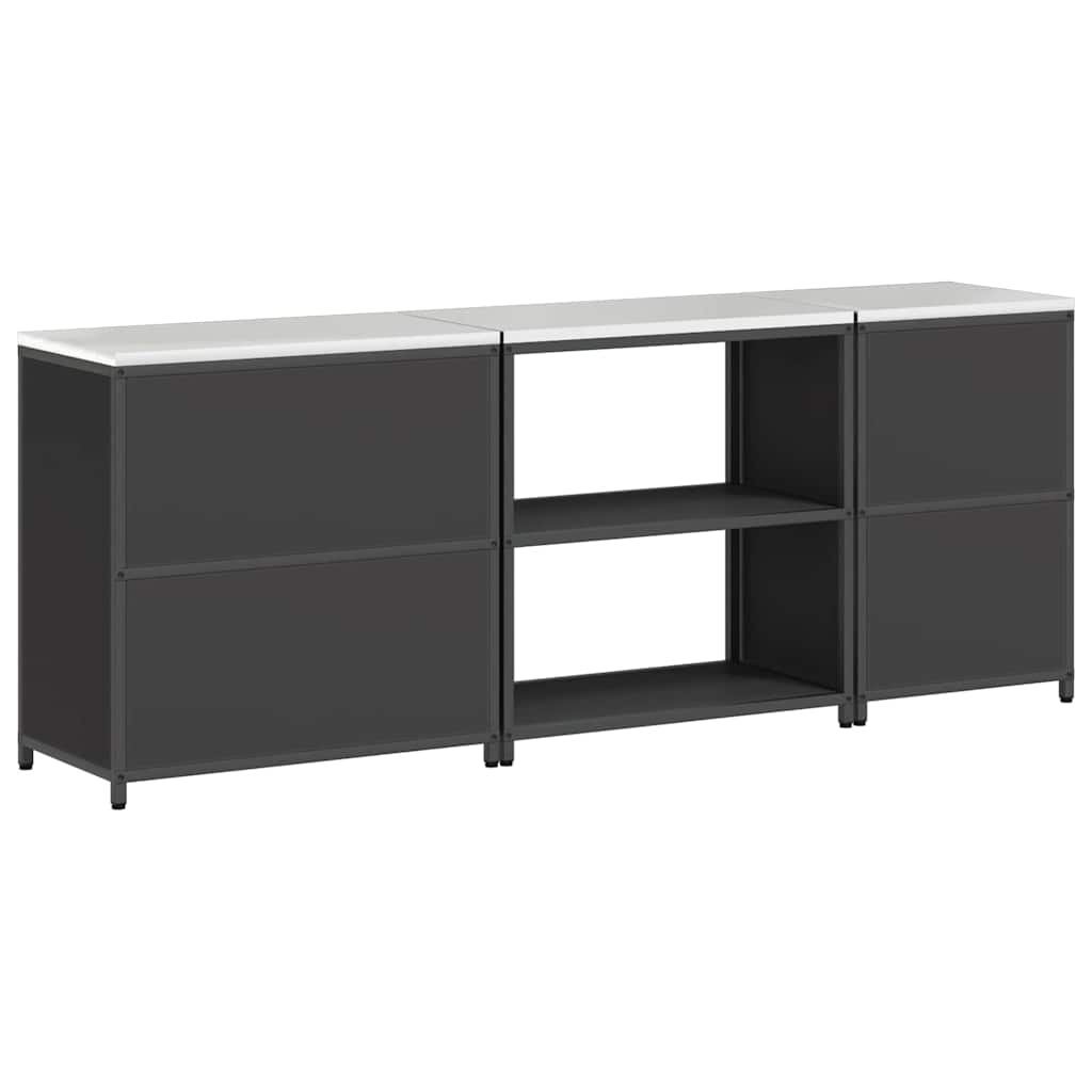 Set de Depozitare pentru Bucătărie 3 pcs Negru 210 x 50 x 92 cm GartenMobel Dekor