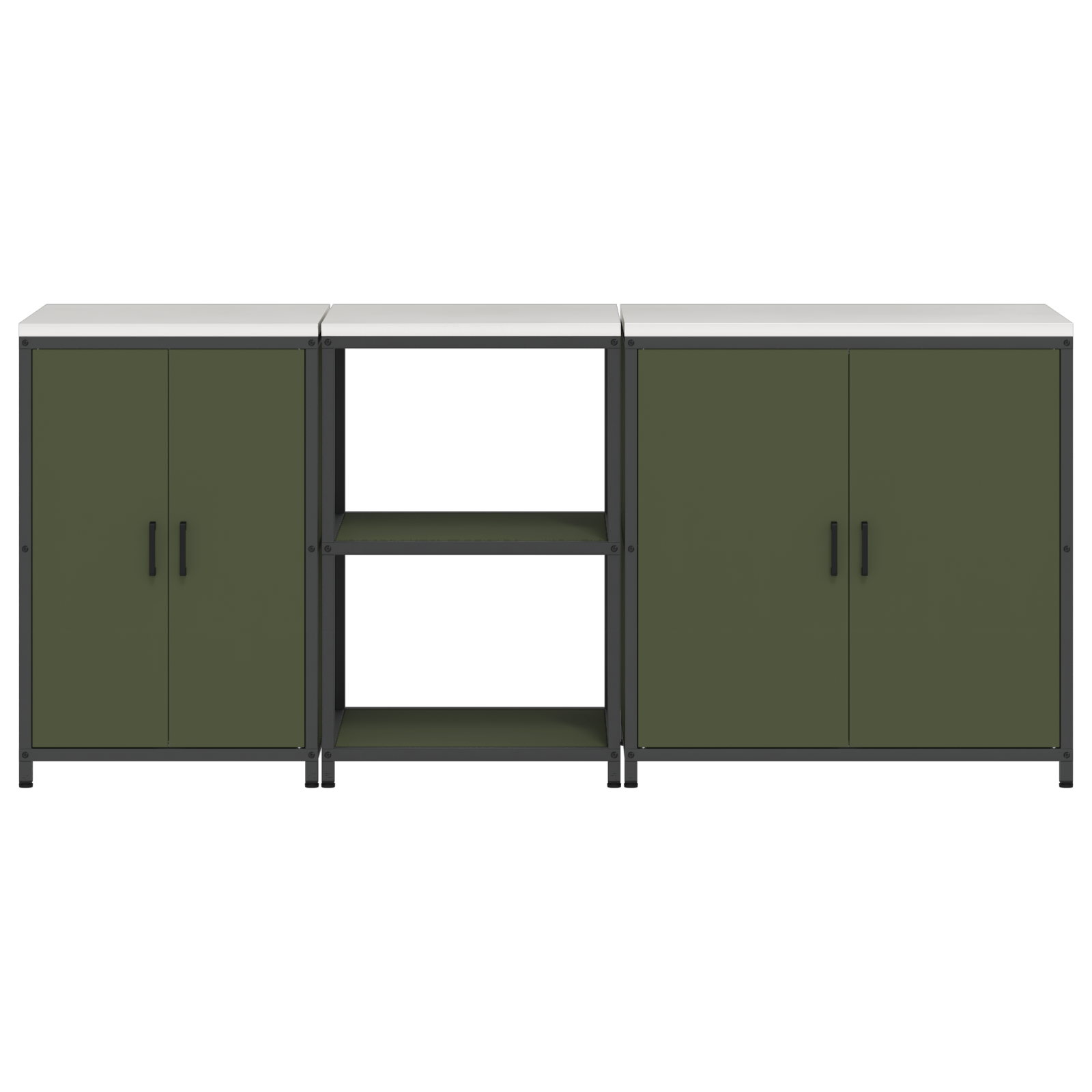 Set de Depozitare pentru Bucătărie cu raft Altele 3 pcs Verde măsliniu GartenMobel Dekor