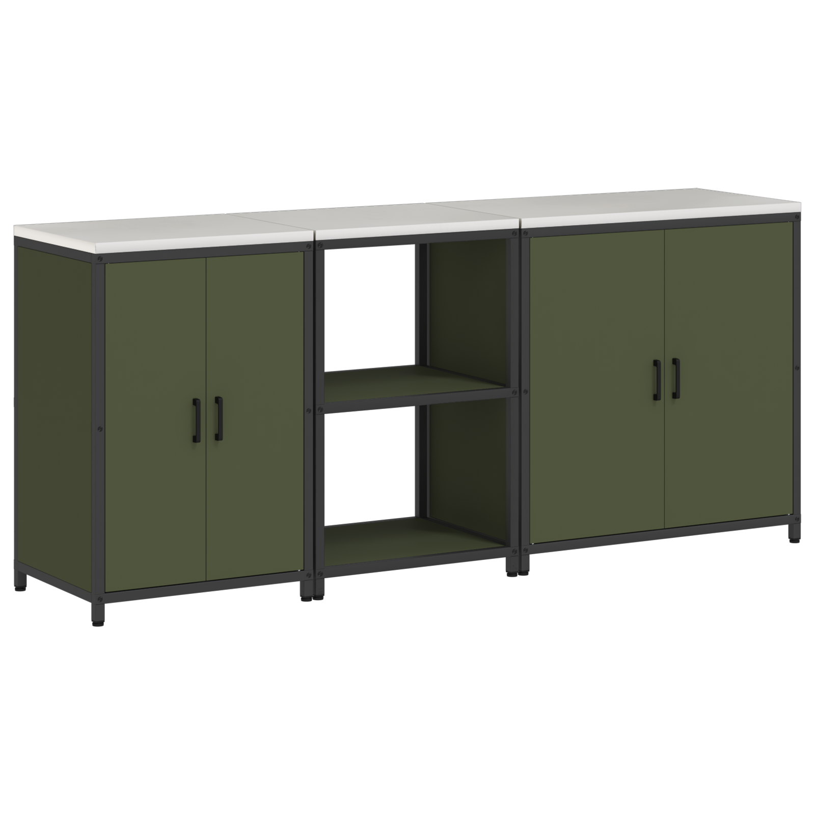 Set de Depozitare pentru Bucătărie cu raft Altele 3 pcs Verde măsliniu GartenMobel Dekor