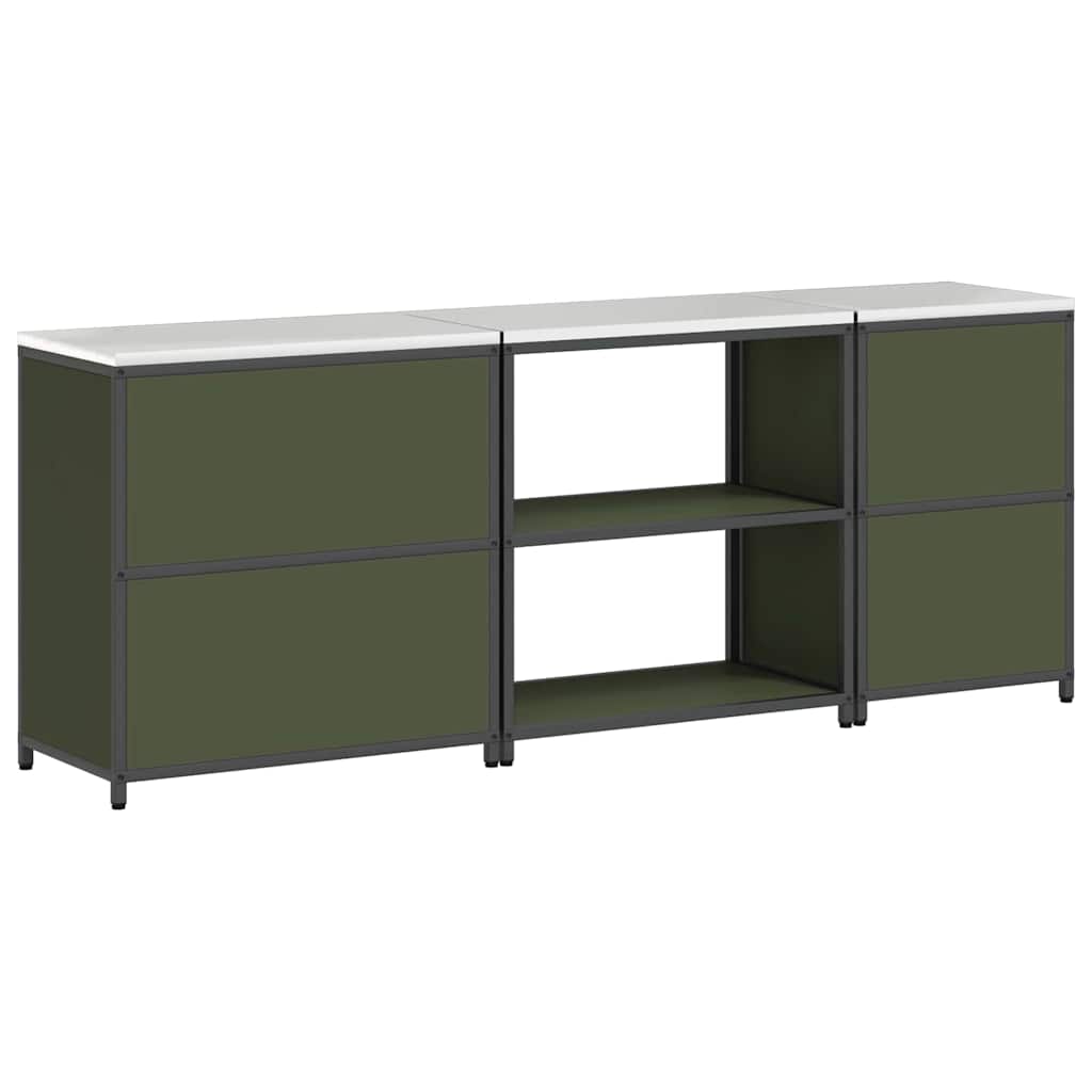 Set de Depozitare pentru Bucătărie cu raft Altele 3 pcs Verde măsliniu GartenMobel Dekor
