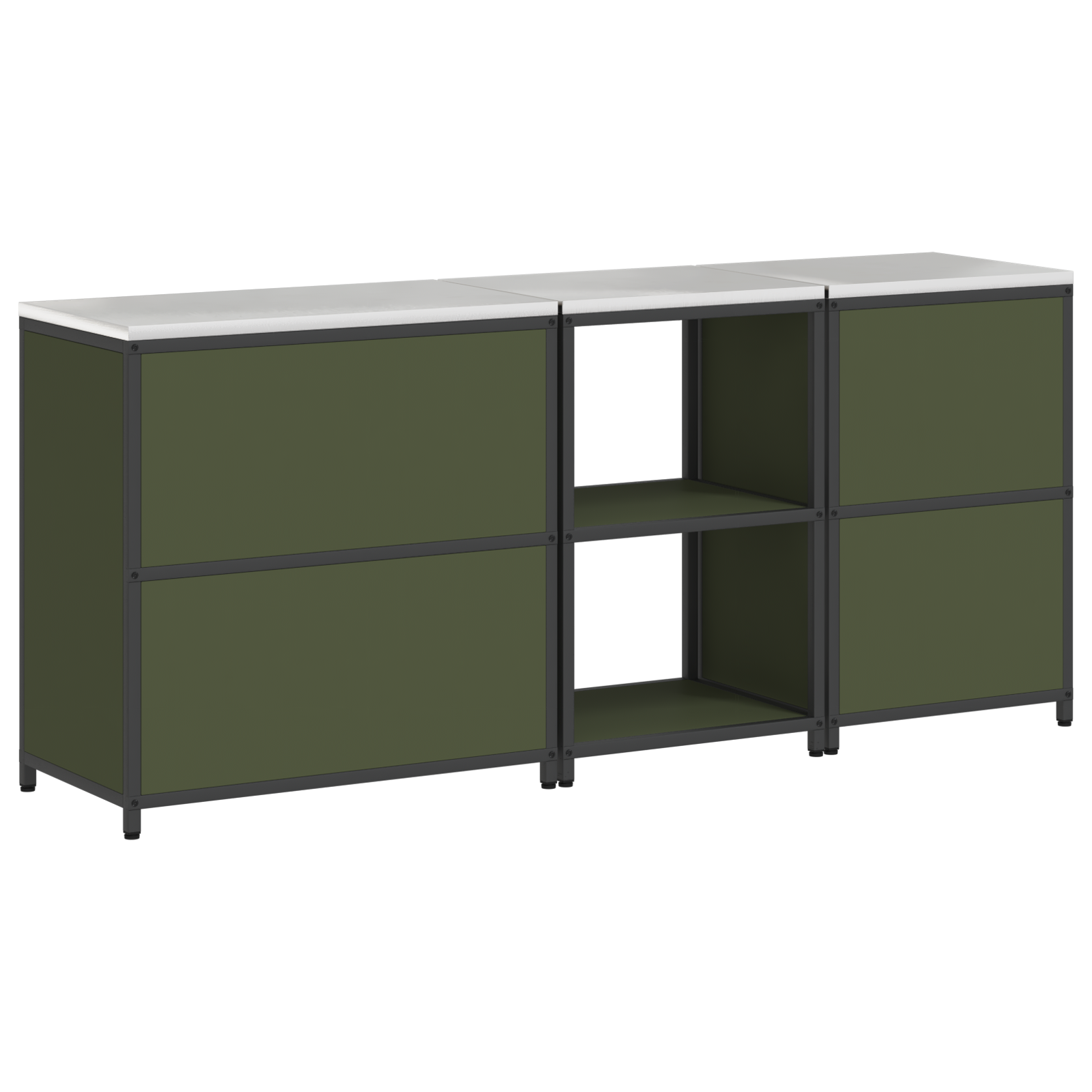 Set de Depozitare pentru Bucătărie cu raft Altele 3 pcs Verde măsliniu GartenMobel Dekor