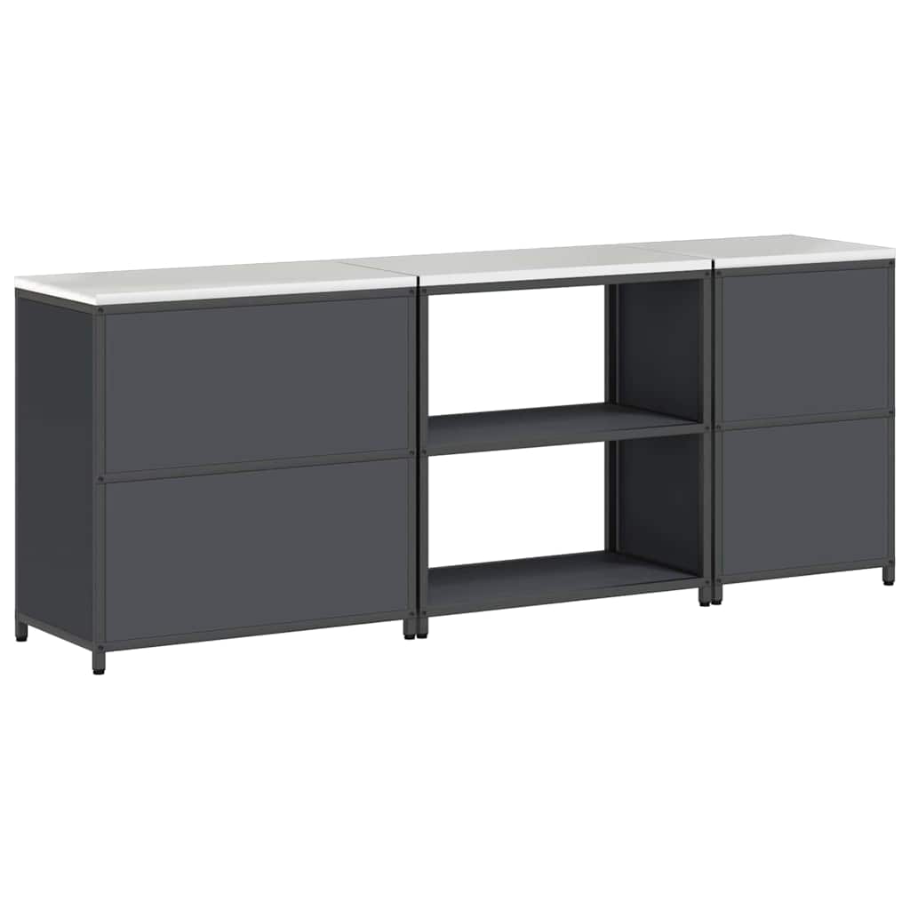 Set de Depozitare pentru Bucătărie cu raft Altele cu depozitare cu ușă 3 pcs Antracit GartenMobel Dekor