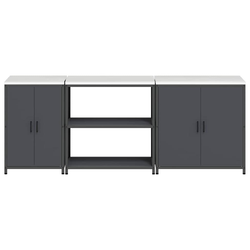 Set de Depozitare pentru Bucătărie cu raft Altele cu depozitare cu ușă 3 pcs Antracit GartenMobel Dekor