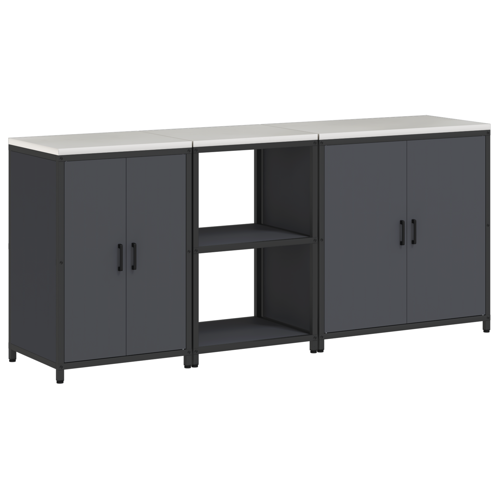 Set de Depozitare pentru Bucătărie cu raft Altele cu depozitare cu ușă 3 pcs Antracit GartenMobel Dekor