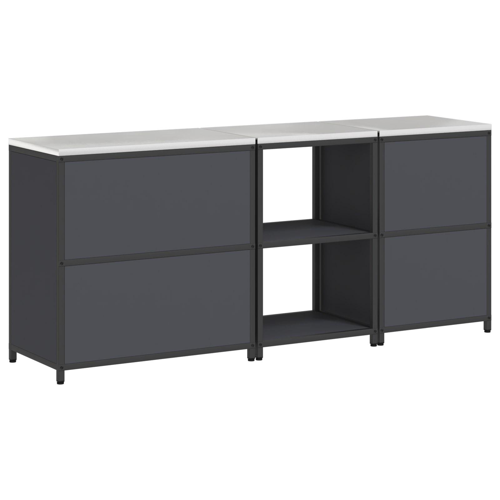 Set de Depozitare pentru Bucătărie cu raft Altele cu depozitare cu ușă 3 pcs Antracit GartenMobel Dekor