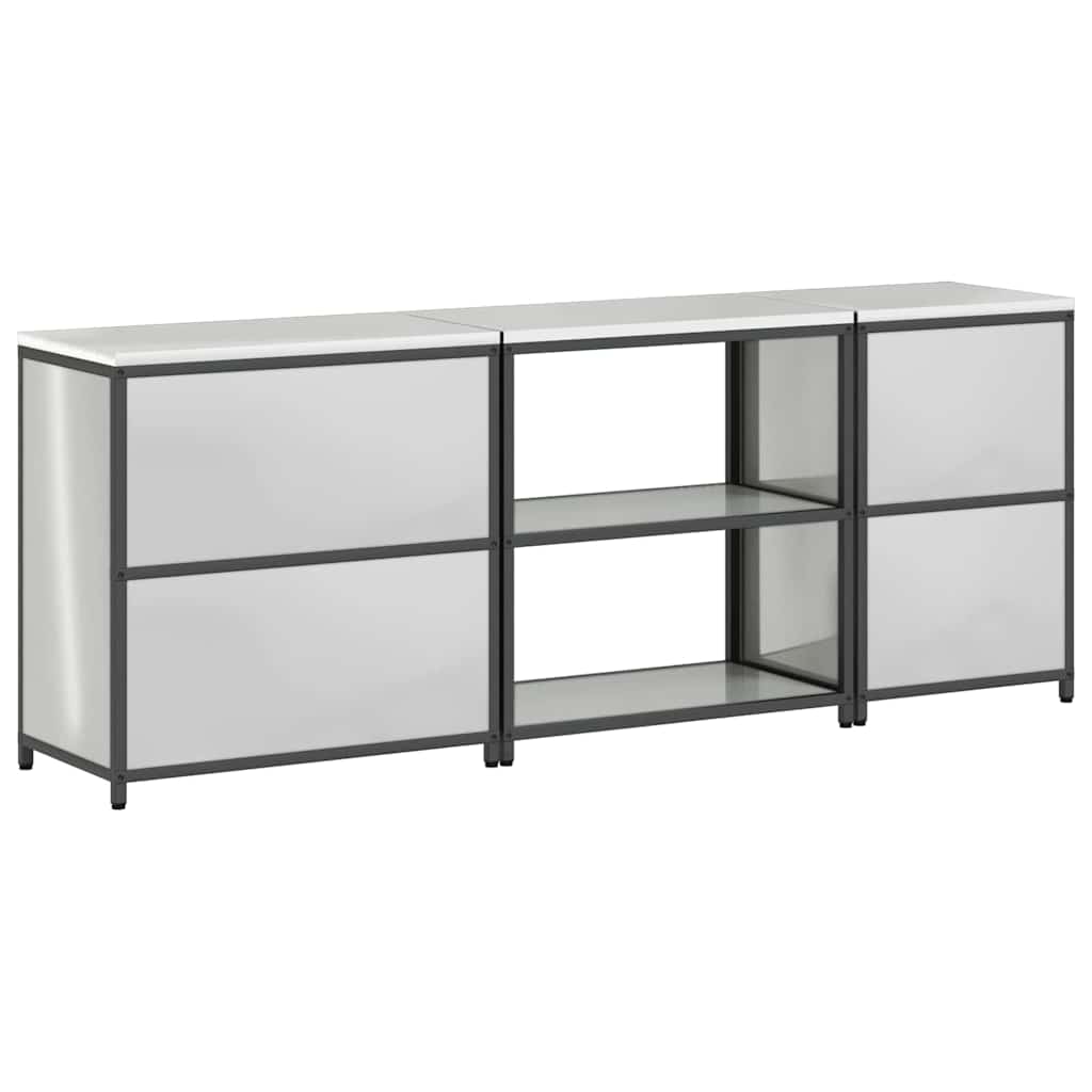 Set de Depozitare pentru Bucătărie cu raft Altele cu depozitare cu ușă 3 pcs Argintiu GartenMobel Dekor